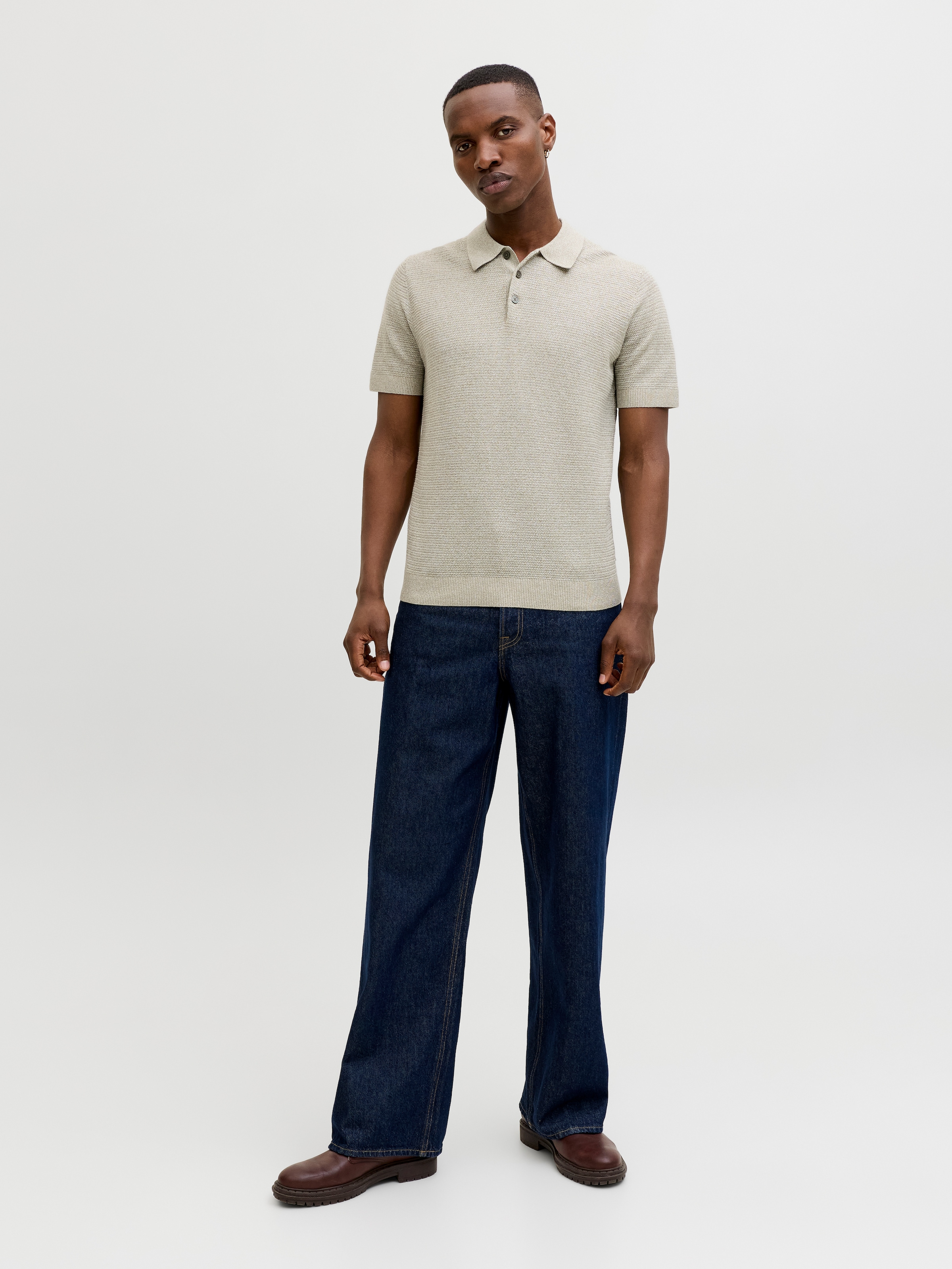 Jack & Jones Polokragenpullover »JPRBLURILEY KNIT POLO SS SN« Baumwolle, regular fit