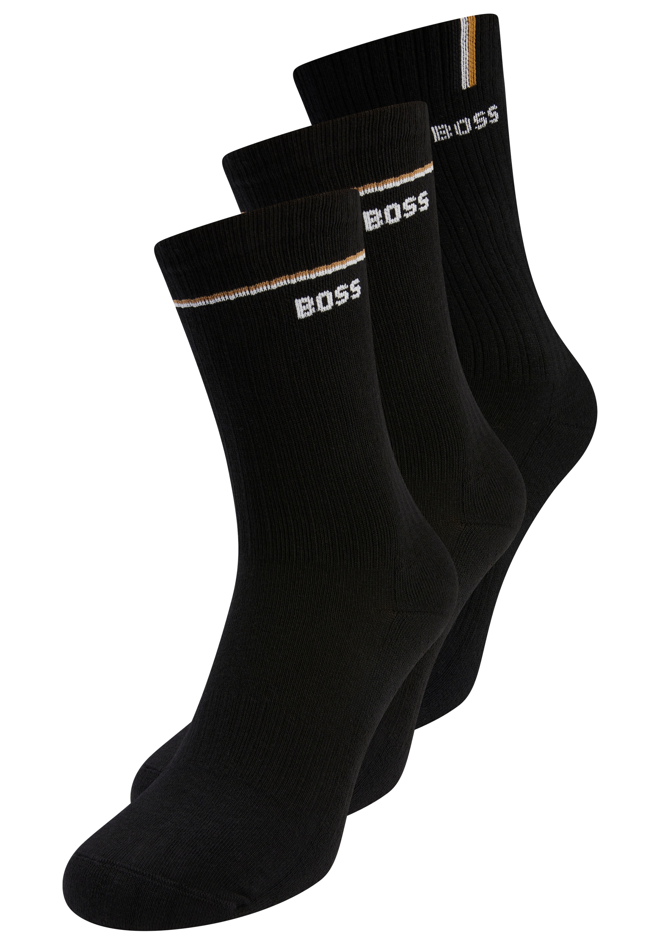 BOSS Basicsocken "3P QS Iconic CC SP W" 3 Paar tlg. kontrastfarbene Details günstig online kaufen