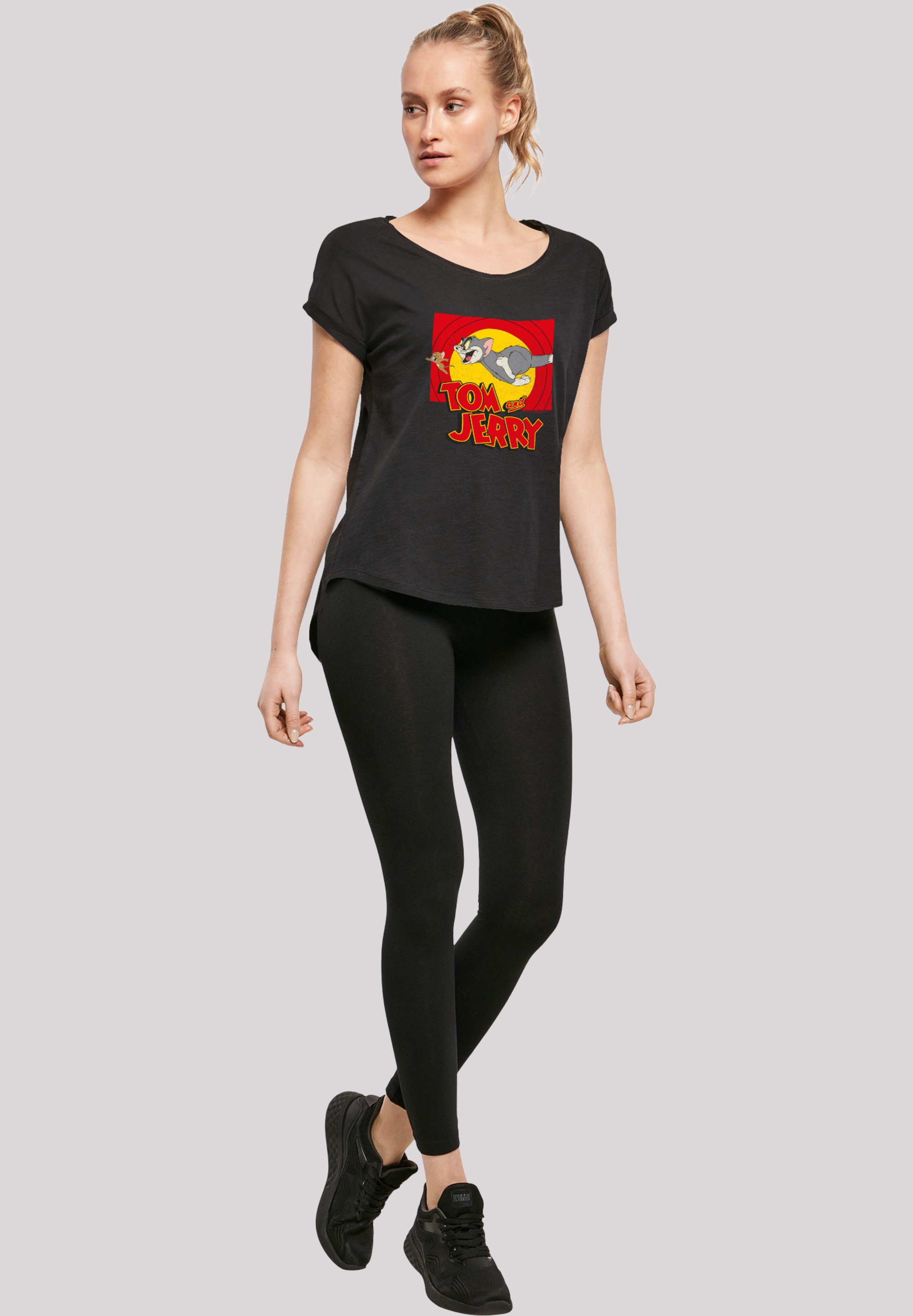 F4NT4STIC T-Shirt »Tom and Jerry TV Serie Chase Scene«, Damen,Premium Merch,Lang,Longshirt,Bedruckt