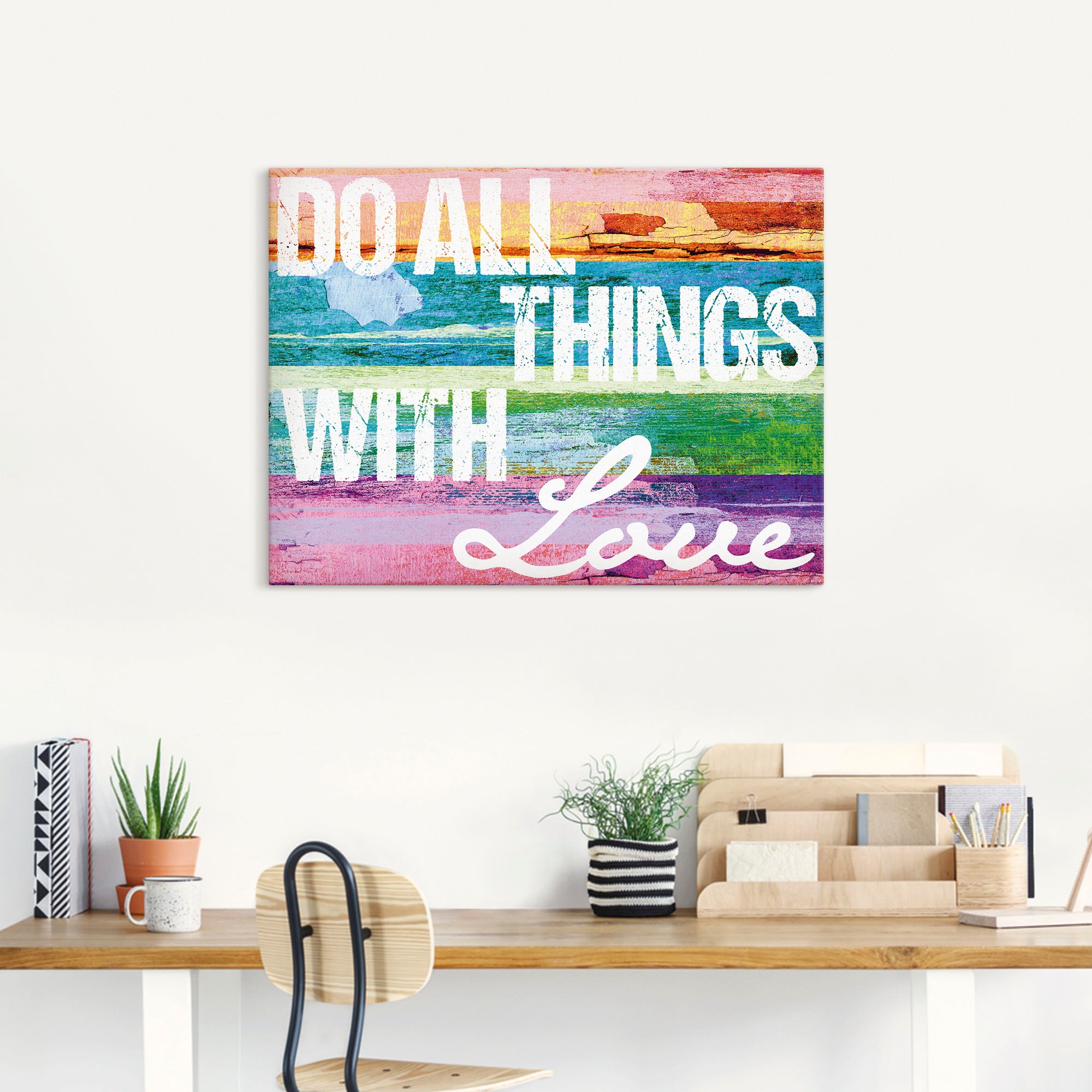 Artland Wandbild "Tu alles mit Liebe" Sprüche & Texte 1 Stk. tlg. als Alubi günstig online kaufen