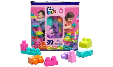 Spielbausteine »Mega Bloks Bausteinebeutel, Groß 80 Teile, pinkfarben«, (80 St.)