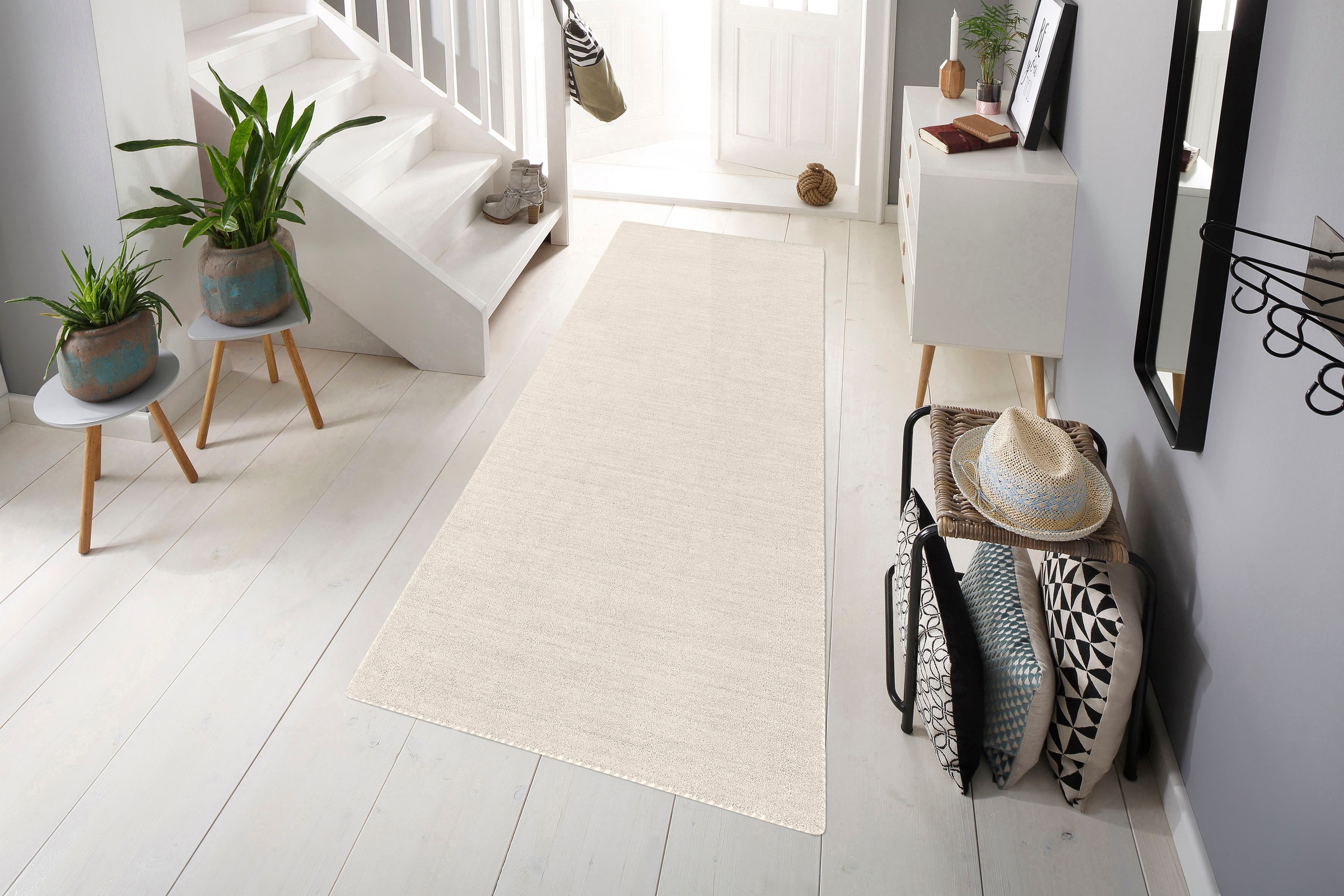 THEKO Wollteppich "Gabbeh Uni, Handgefertigt, meliert, auch als Läufer erhä günstig online kaufen