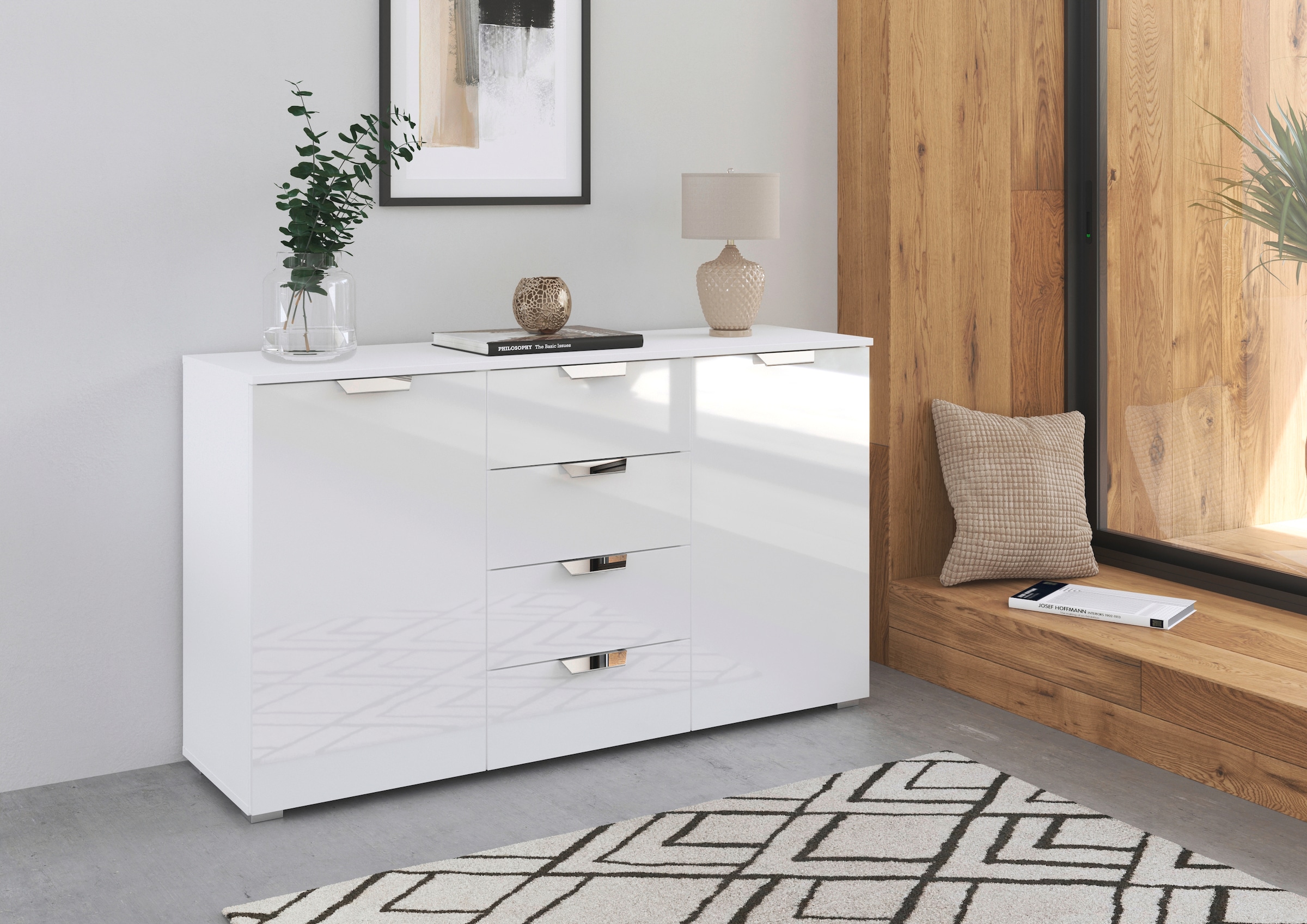 rauch Kombikommode »Glamour by Aditio«, mit Hochglanzfront, 4 Schubladen mit Softclose-Funktion
