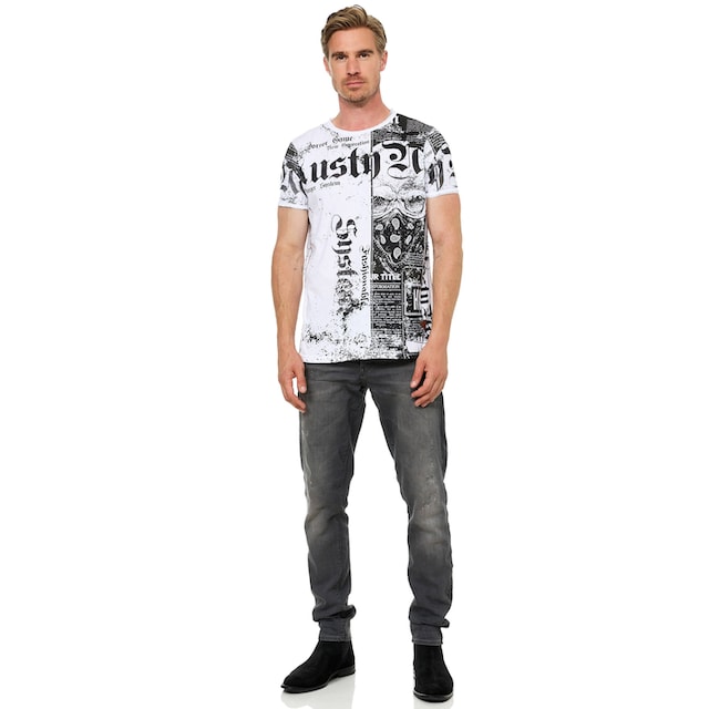 kaufen ▷ mit T-Shirt, Allover-Print Neal im | BAUR Used-Look Rusty