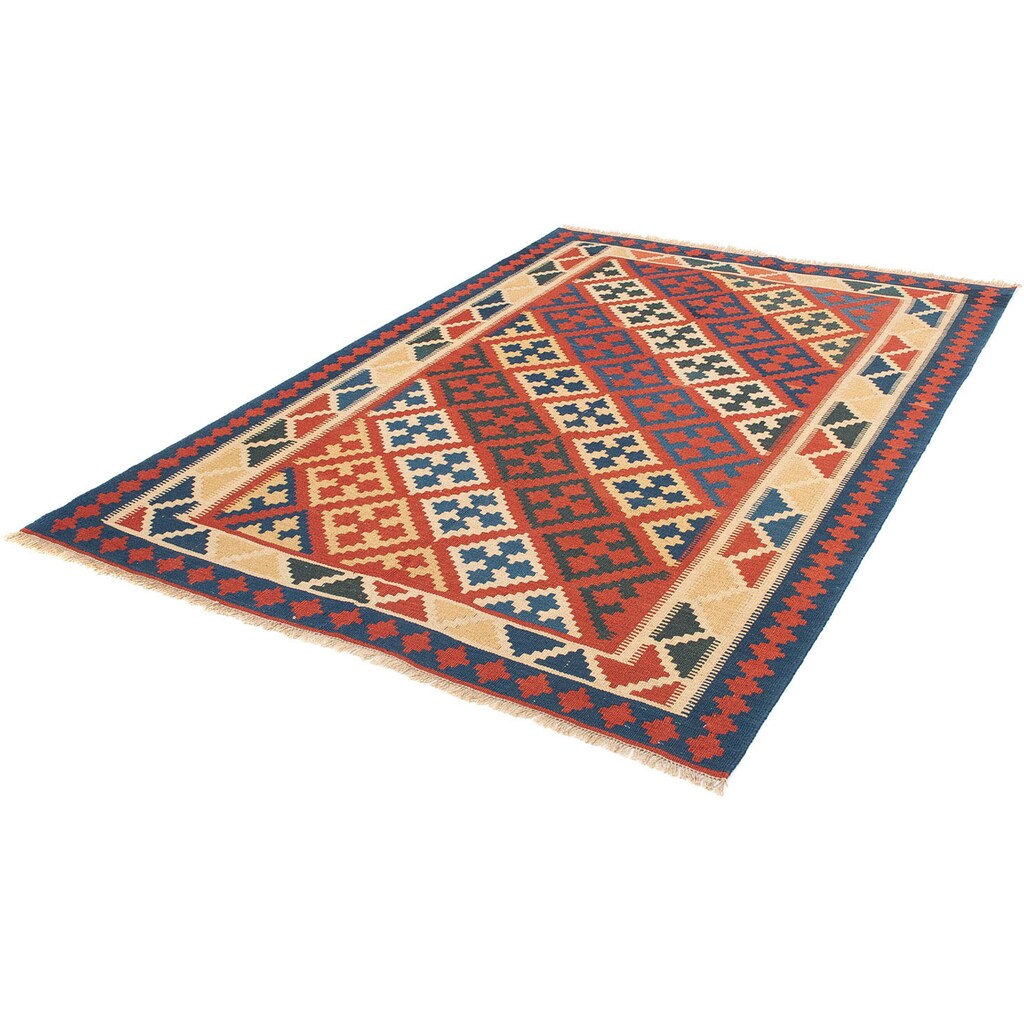 morgenland Wollteppich »Kelim - Oriental - 220 x 151 cm - dunkelrot«, rechteckig