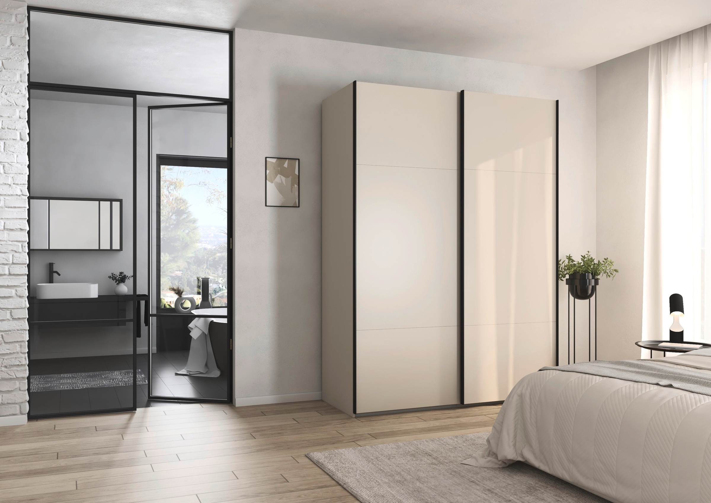 rauch Schwebetürenschrank »Kleiderschrank Schrank Garderobe Schlafzimmerschrank CONTIDO«, (in 3 verschiedenen Ausstattungen BASIC/CLASSIC/PREMIUM), aus hochwertigem Material in 6 Breiten 2 Griff-Farben MADE IN GERMANY