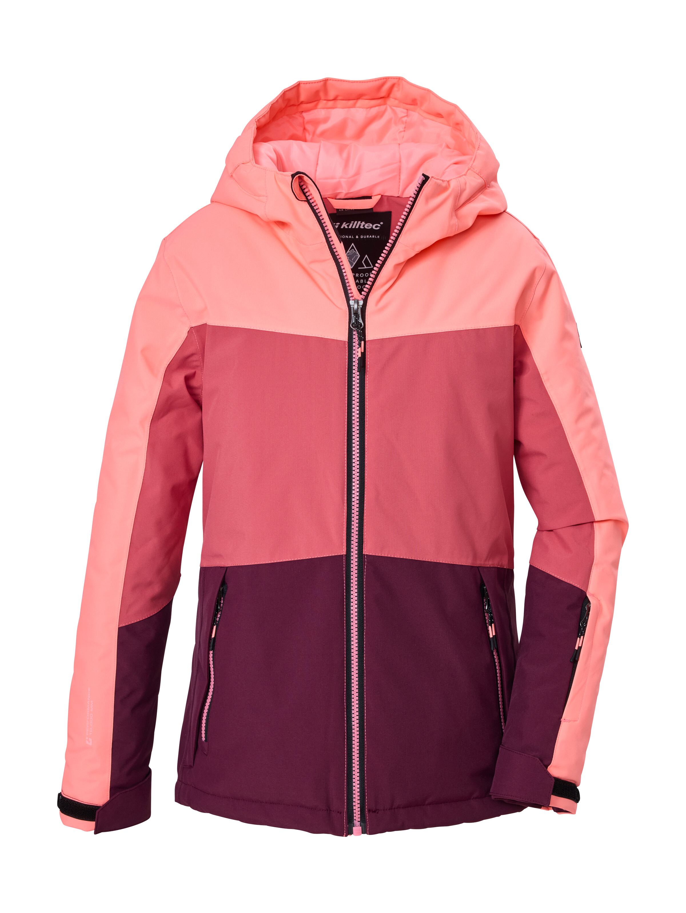 Killtec "KSW 198 GRLS SKI JCKT" Wind- und wasserdichte Skijacke mit Colourblock-Design