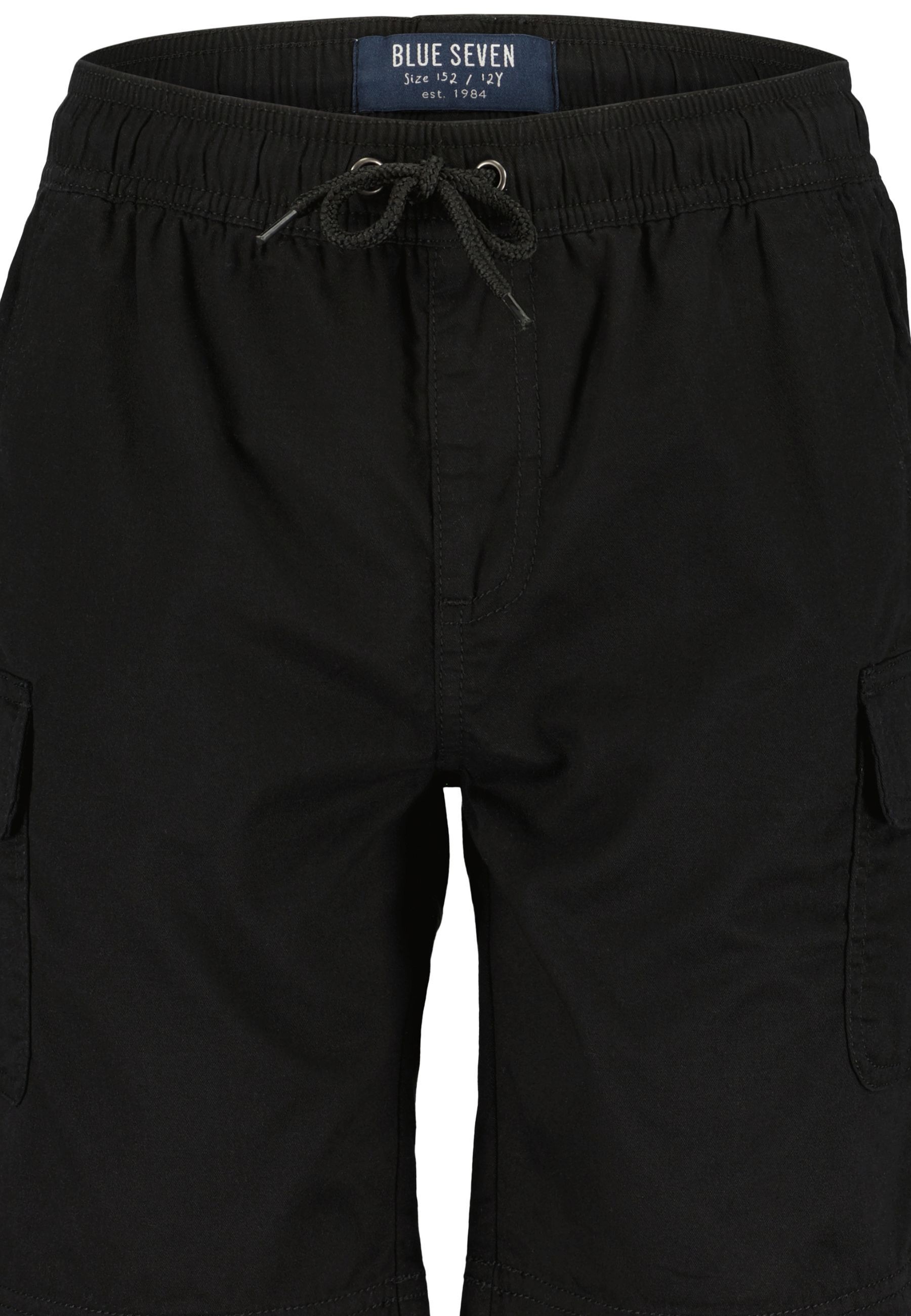 Shorts BLUE SEVEN "Blue Seven Cargoshorts", Jungen, Gr. 176, 9990, schwarz, 100% Baumwolle, relaxed fit, Hosen Shorts 2
