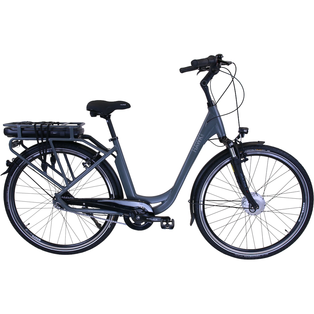 HAWK Bikes E-Bike »HAWK eCity Wave BAFANG«, 7 Gang, Shimano, Nexus 7G, Frontmotor 250 W