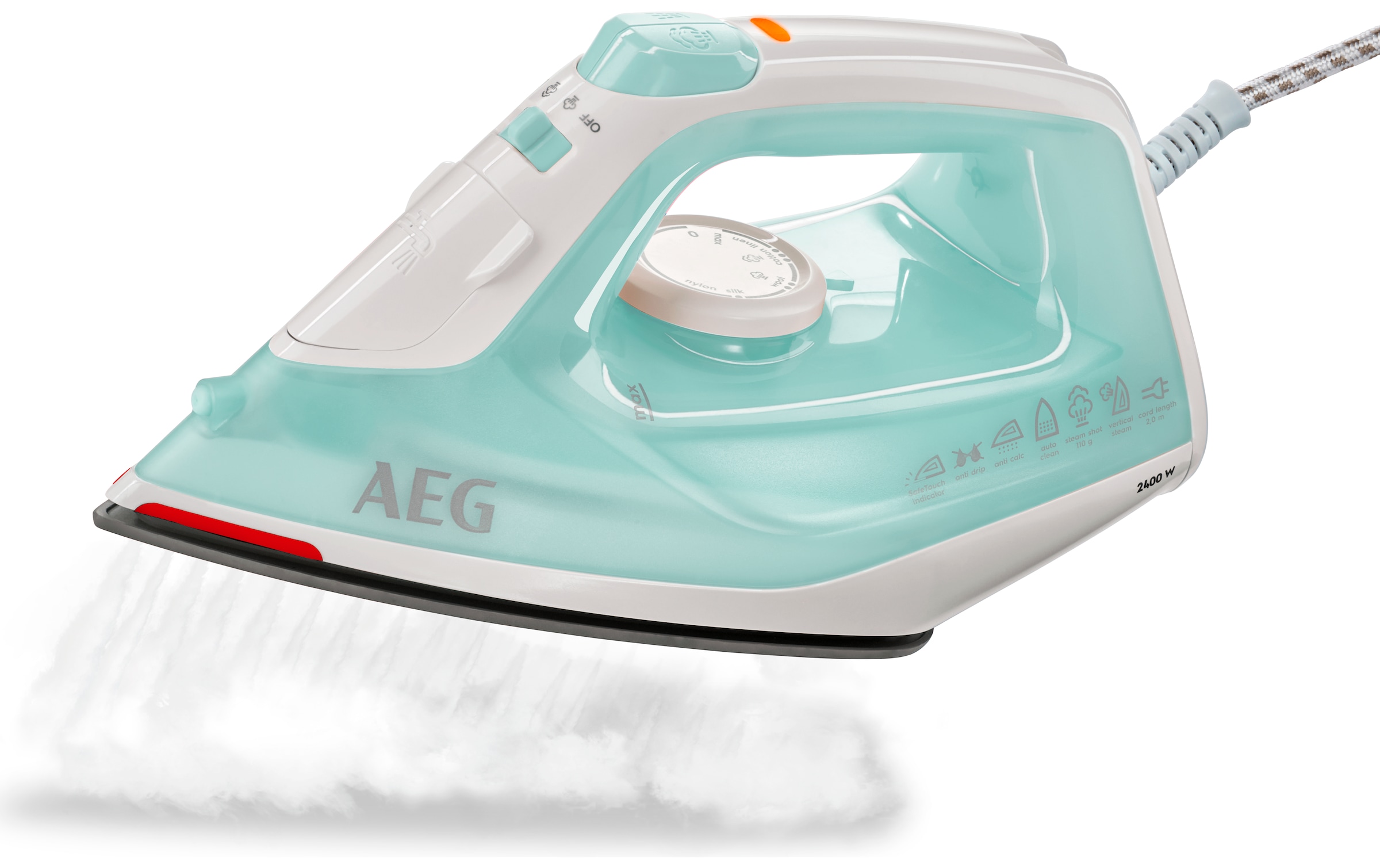 AEG Dampfbügeleisen »EasyLine DB 1740LG«, 2400 W, Filtration mit Anti-Kalk-Patrone, Restwärmeanzeige, 110 g Dampfstoss