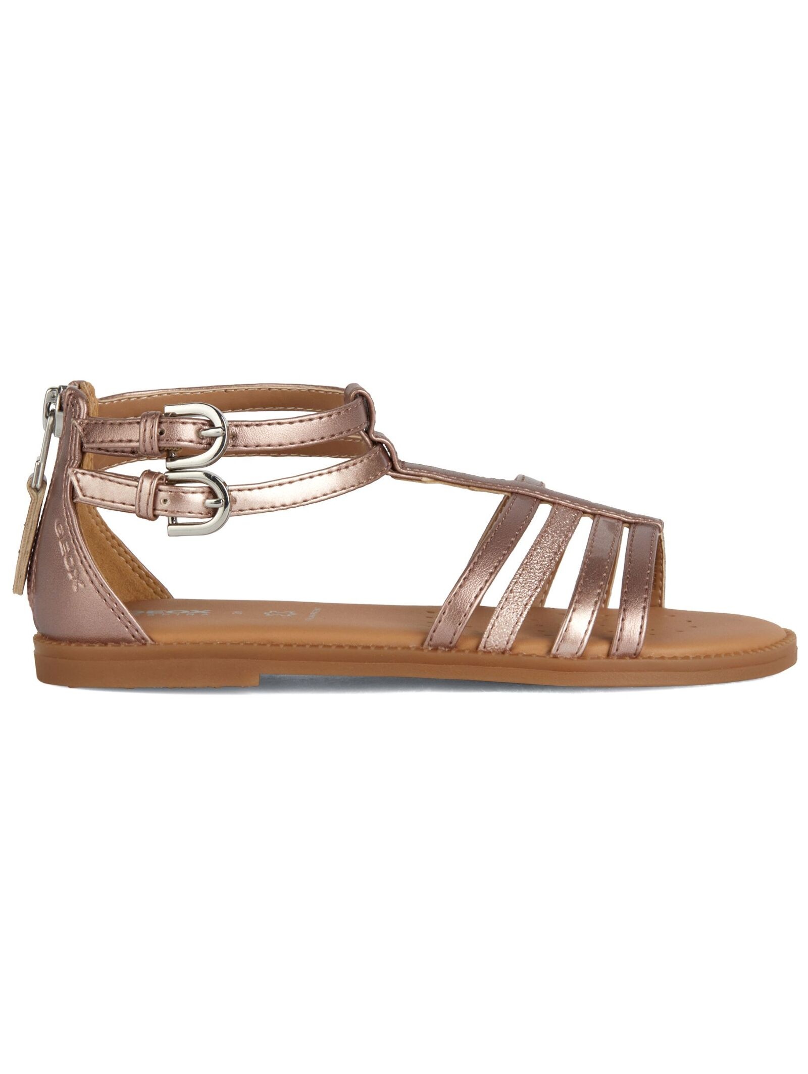 Riemchensandalette GEOX "Geox Sandalen Lederimitat/Textil", Mädchen, Gr. 32, rosa (rosegold), Lederimitat, Textil, Schuhe 3