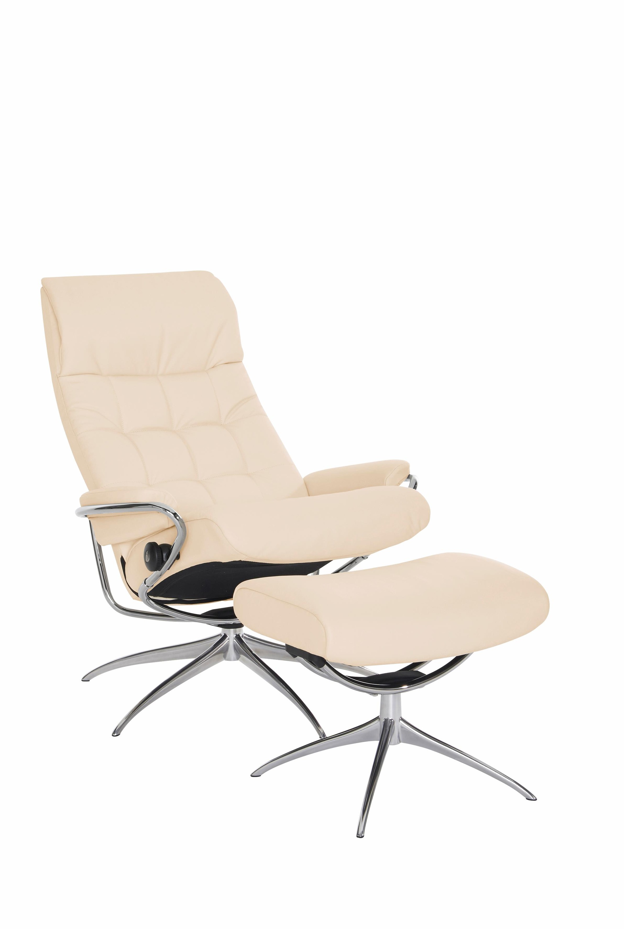Thumbnail - Stressless "London" Set, Relaxsessel mit Hocker, mit Hocker, High Back, mit Star Base, Gestell Chrom