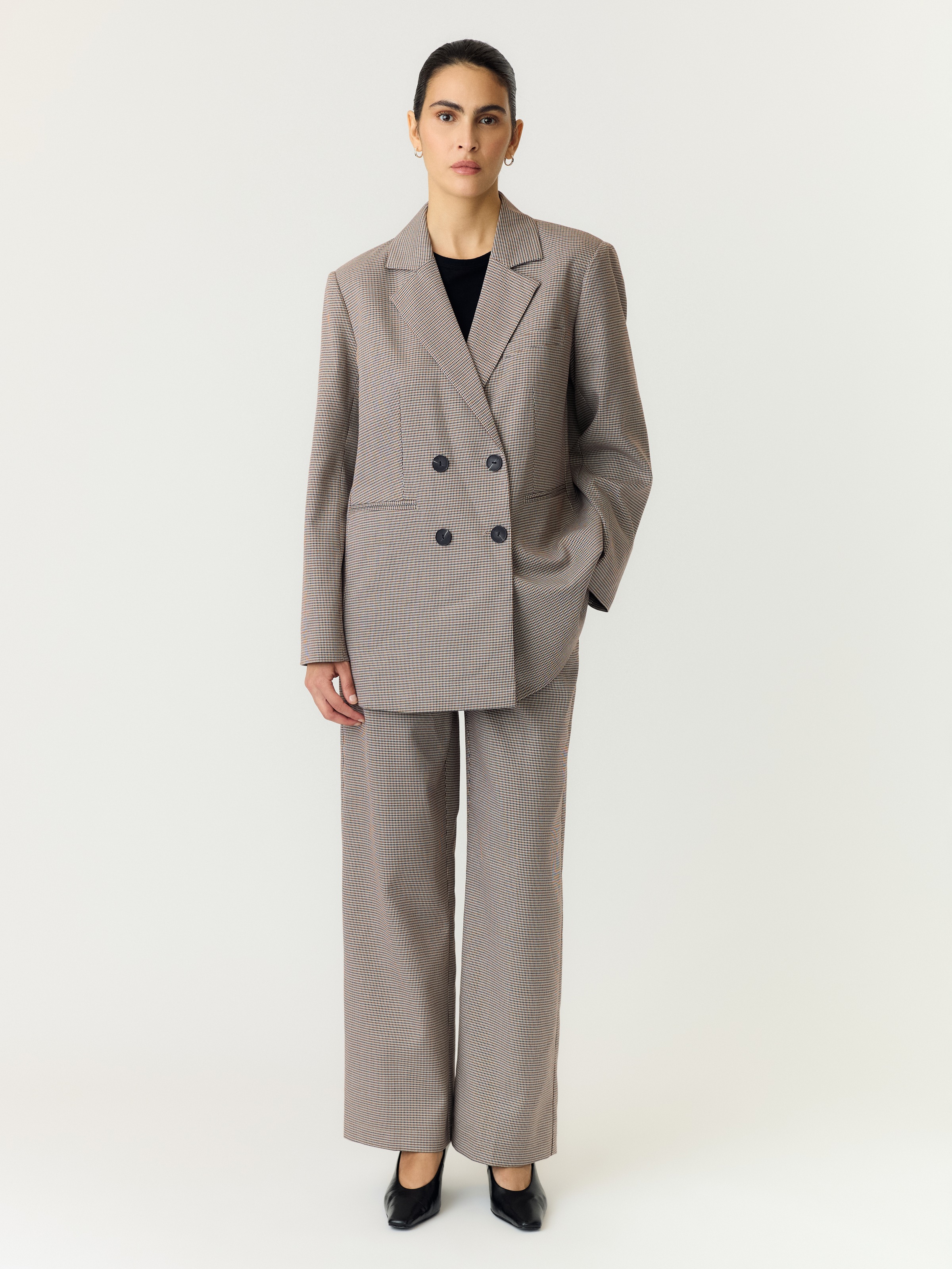 Y.A.S Anzughose »YASCHEKKA HW WIDE PANTS NOOS«  Materialmix, high waist