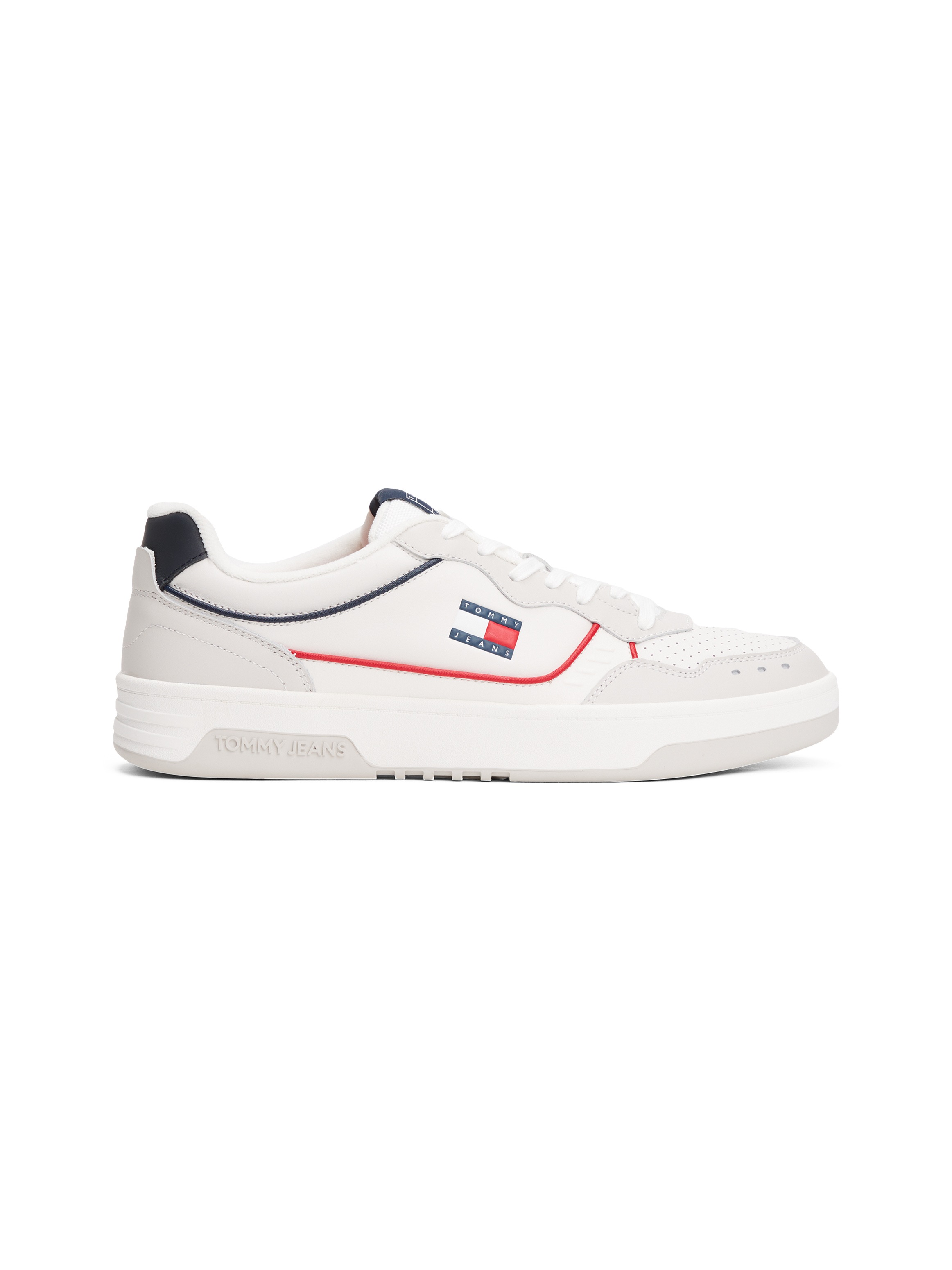 Tommy Jeans Sneaker »TJM CUPSOLE ELEVATED LEATHER«, Freizeitschuh, Halbschuh, Schnürschuh, bunte Paspel in Tommy Farben