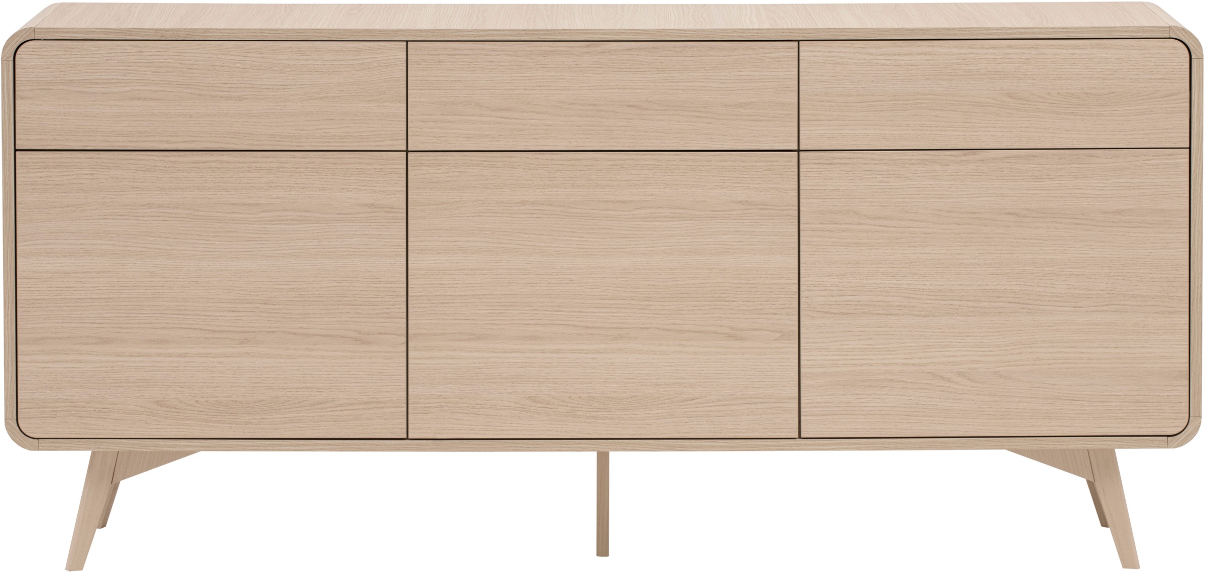 Home affaire Sideboard »Torsby, moderner Schrank, Kommode in Eiche Natur, 180 cm breit« abgerundete Ecken, ausreichend Stauraum, vielseitig einsetzbar