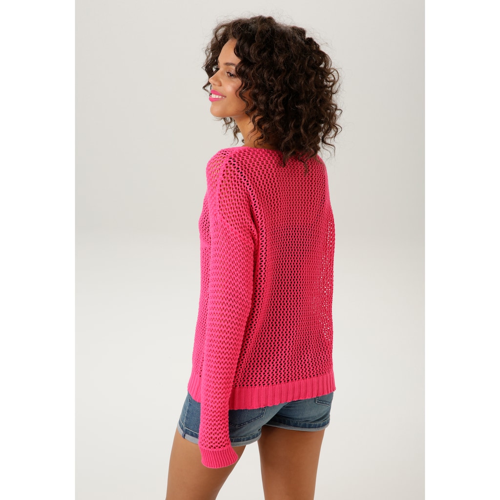 Aniston CASUAL Strickpullover, mit eingestricktem Stern - NEUE KOLLEKTION