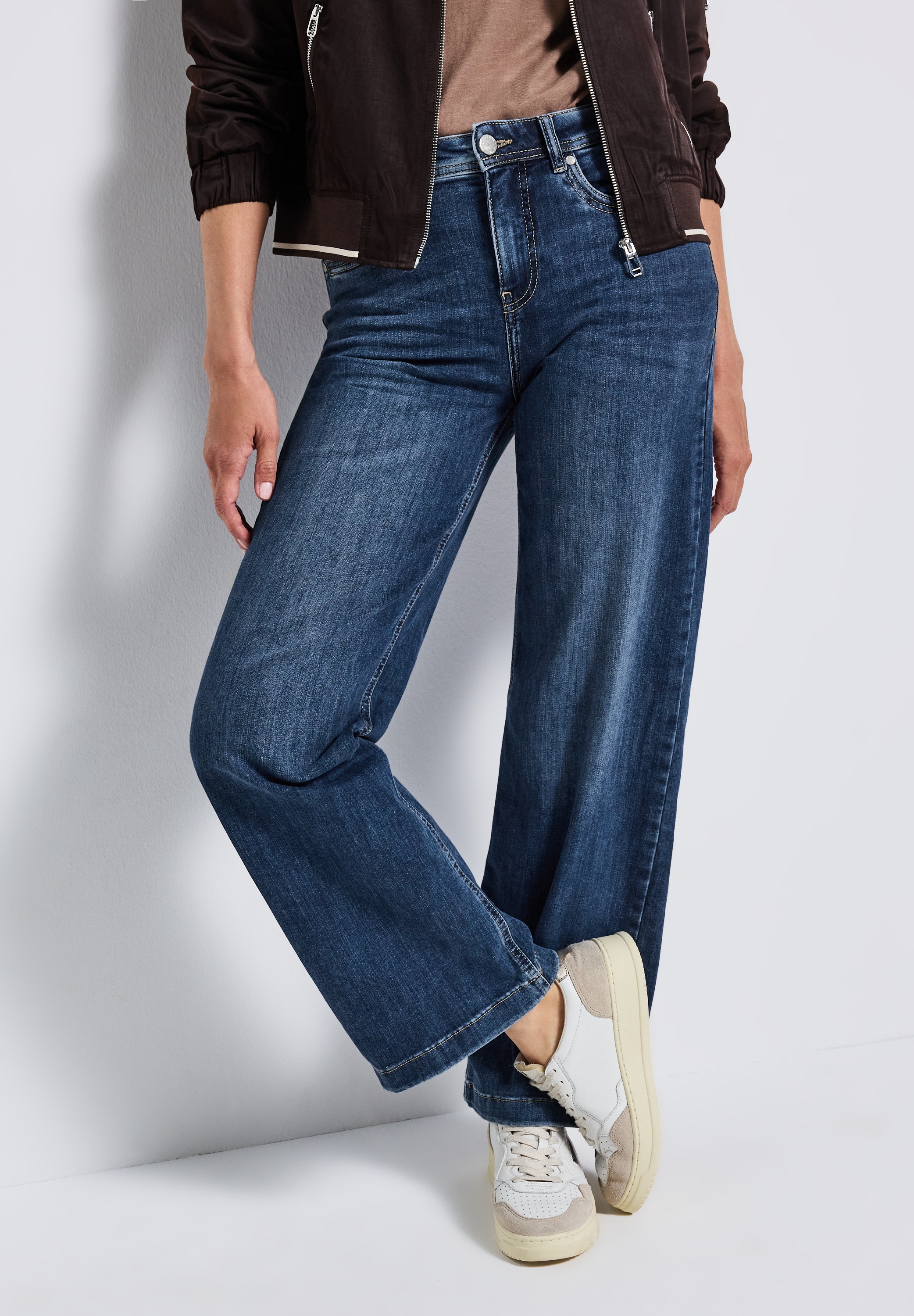 STREET ONE Weite Jeans "QR Denim-Wide Leg", mit Stretch günstig online kaufen