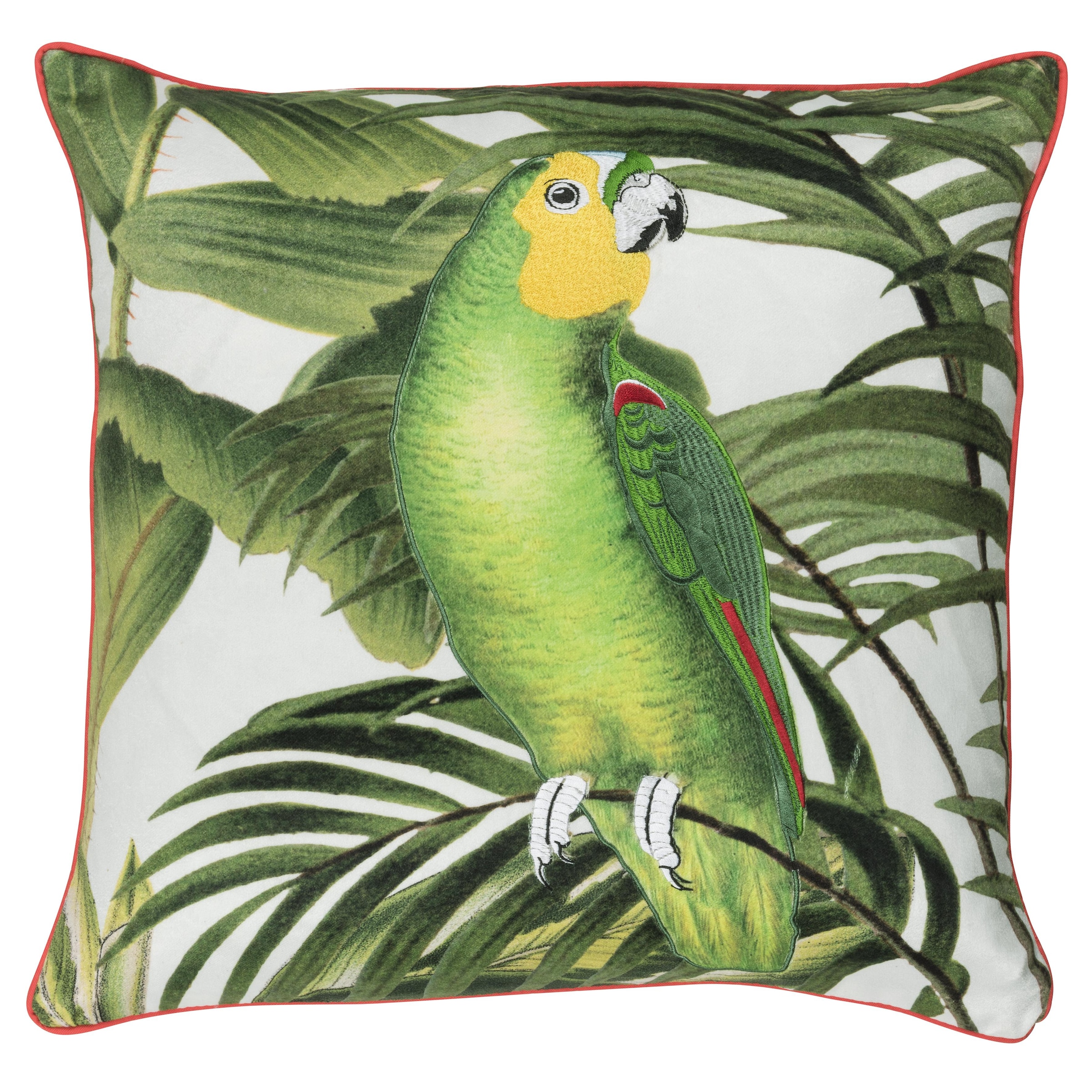 freundin Home Collection Dekokissen »Paradise 03 weiß-bunt«, Kissen mit Polyesterfüllung digital gedruckt mit Vogelmotiv, 45x45 cm