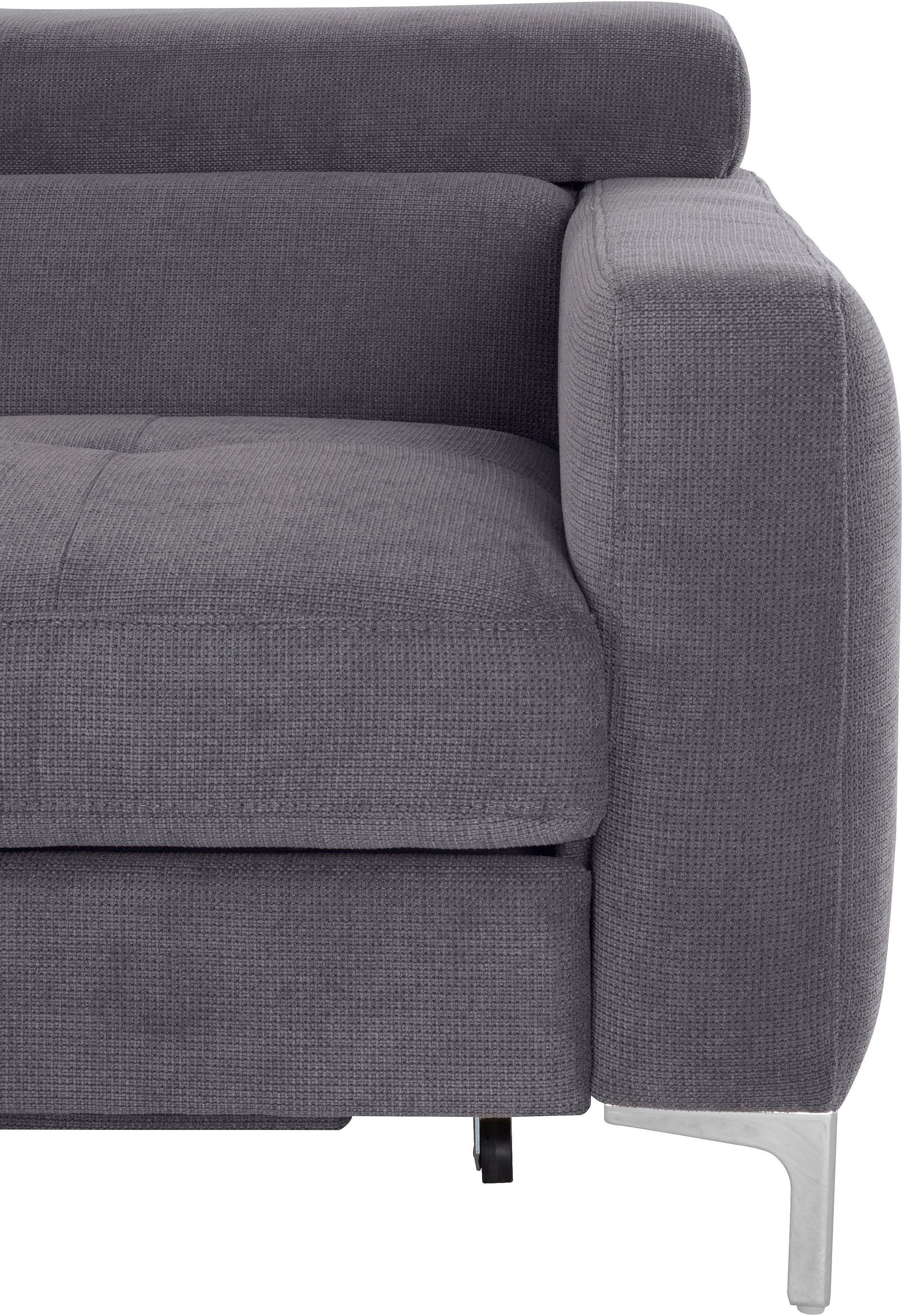 COTTA Polstergarnitur »Sammy L-Form«, (Set), Set bestehend aus: Ecksofa mit Kopfteilverstellung & Hocker