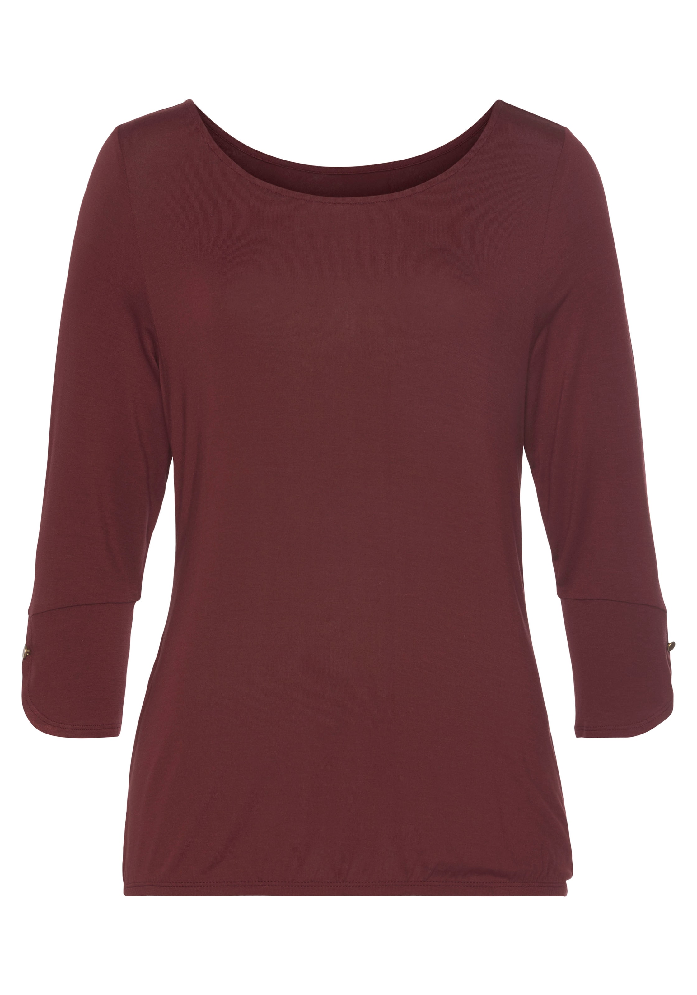 Vivance 3/4-Arm-Shirt »mit Manschetten und goldfarbenen Knöpfen«, (2er-Pack), aus weichem Viskose-Stretch