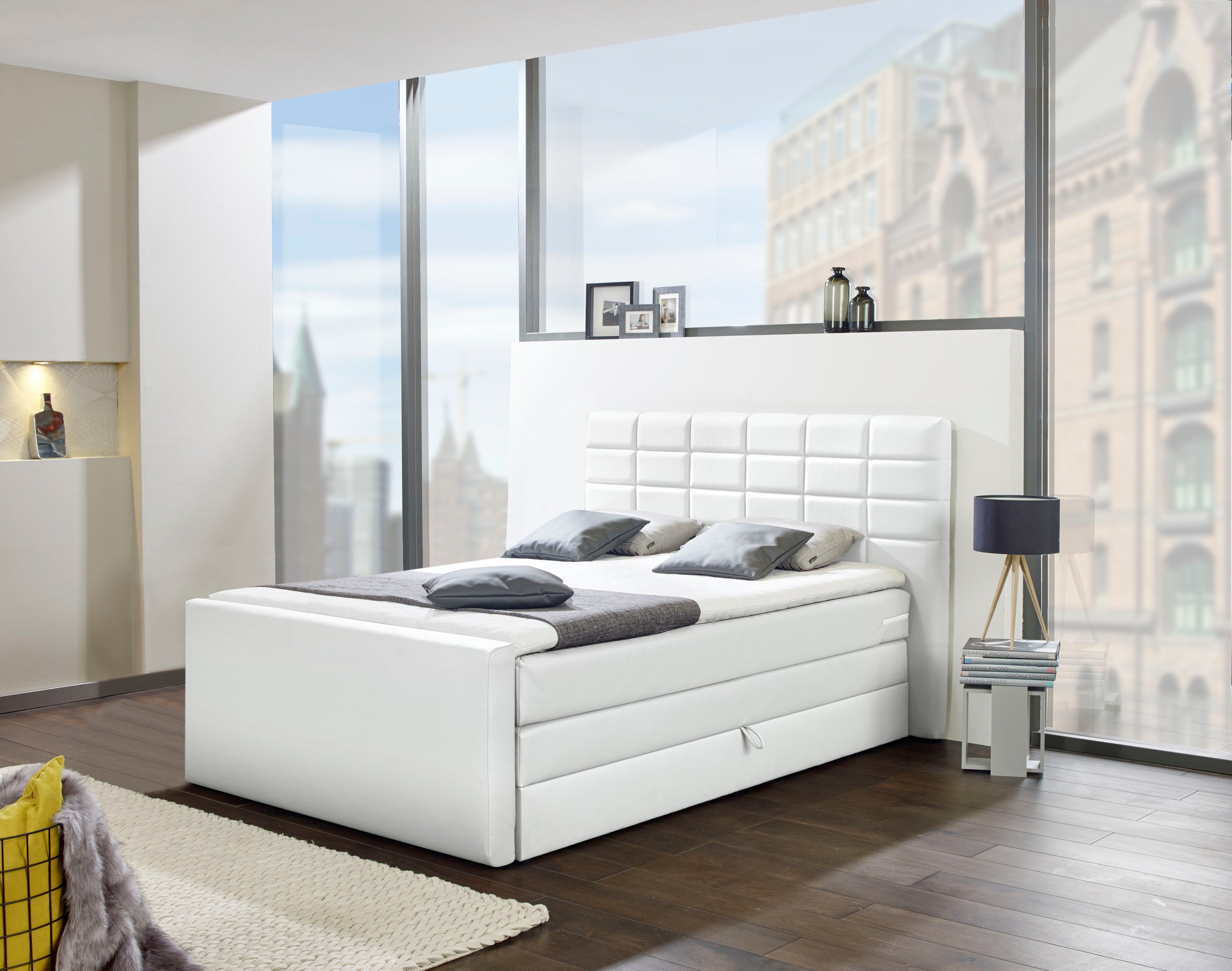 INOSIGN Boxspringbett »Lethbridge«, inkl. Bettkasten und Topper, zwei Matratzenarten in H2