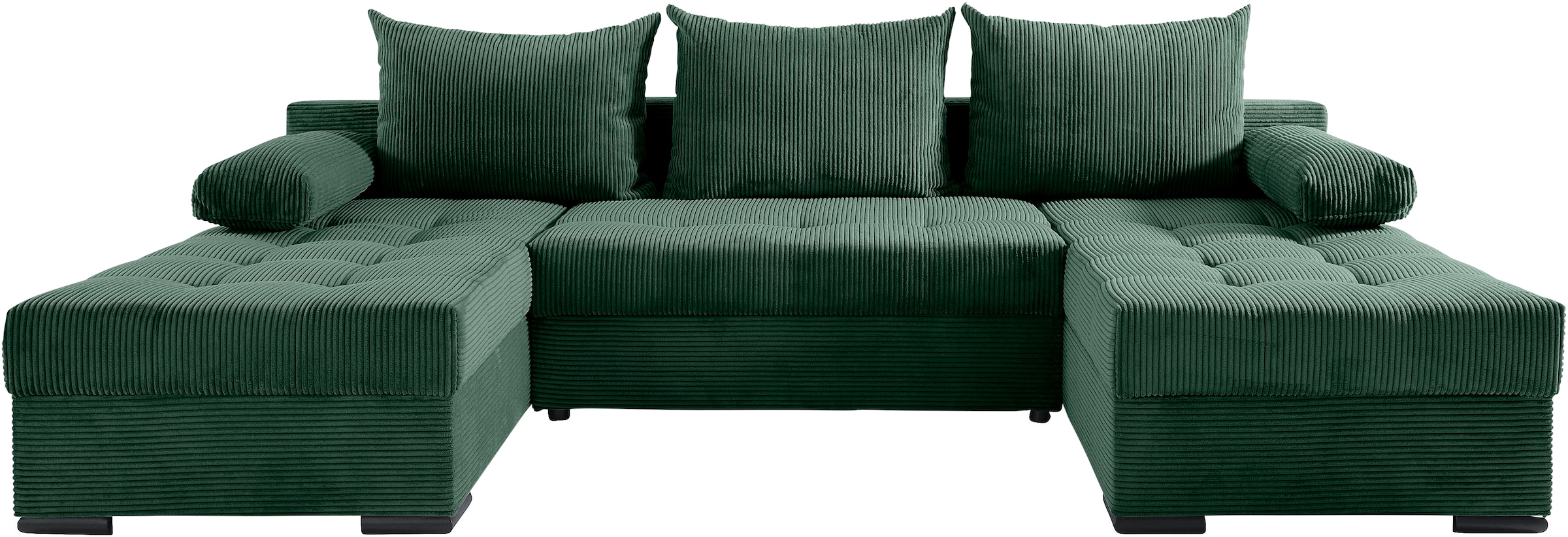 COLLECTION AB Wohnlandschaft »Josy, U-Form, Schlafsofa mit Bettkasten«, (Cord-/Mix), flexible Recamiere, Breite: 269cm, inklusive Rückenkissen, Cord