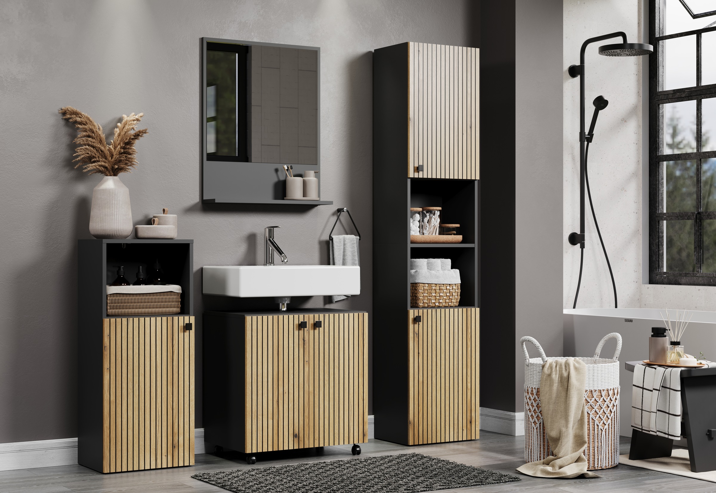 welltime Spiegelschrank "Amrum", (1 St.), Spiegelschrank mit 3 Spiegeltüren günstig online kaufen