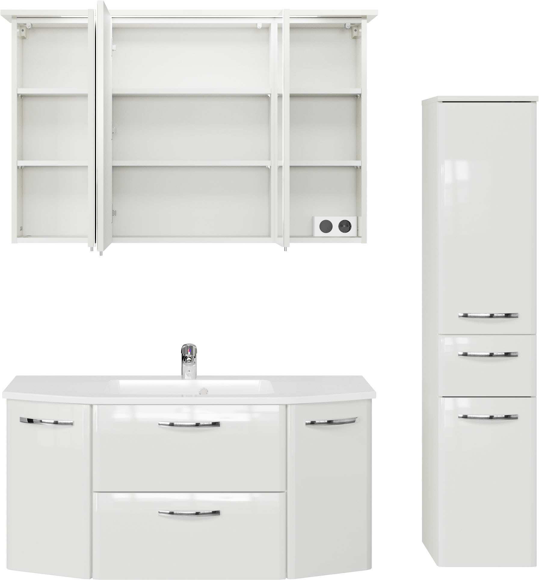 Saphir Badmöbel-Set »Quickset 326, 4-teilig, mit Keramikwaschtisch« 4 Stk. tlg.