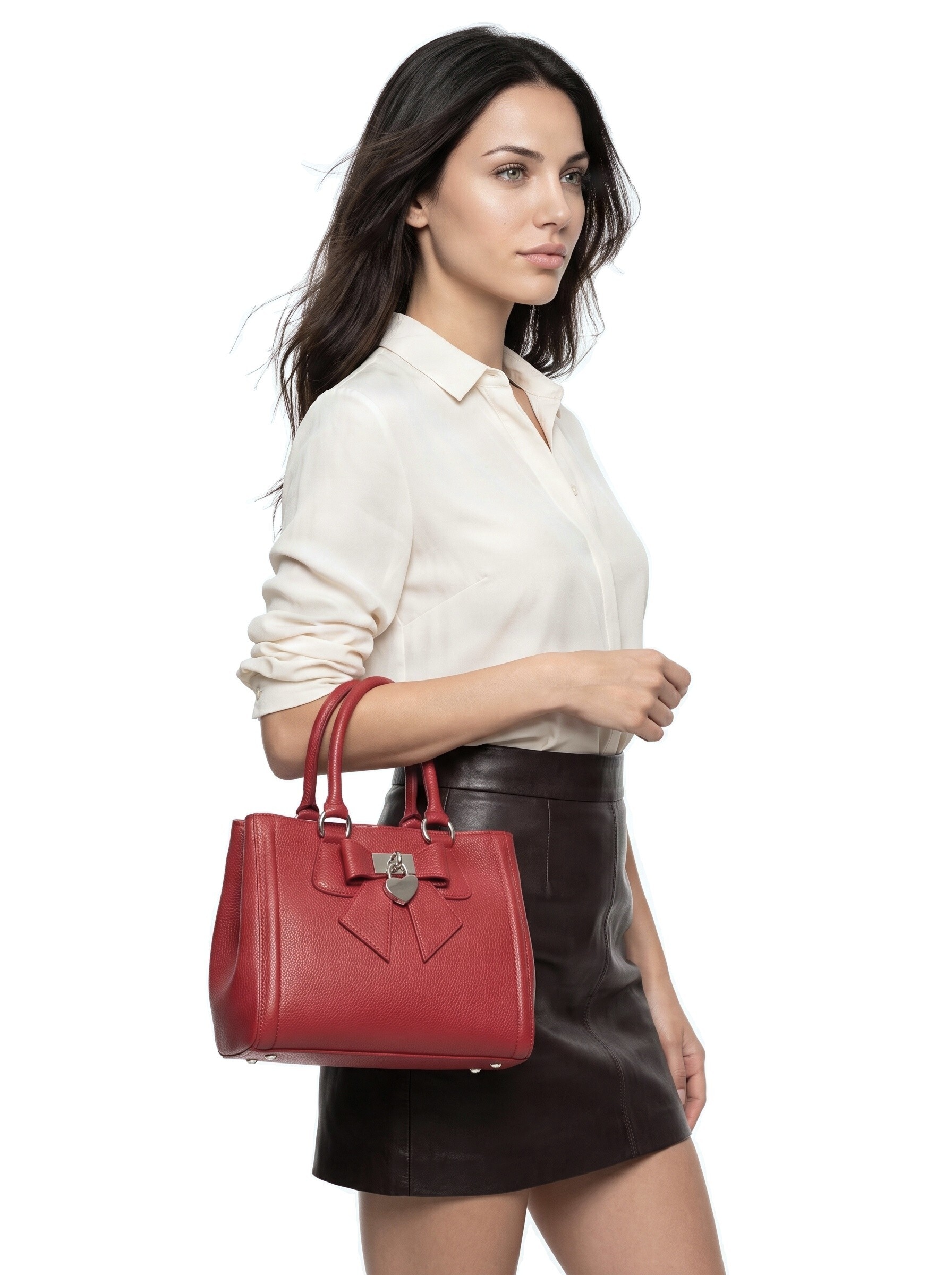 Cluty Henkeltasche »CLUTY Damen SOLCUORE echt Leder, Made in Italy« echt Leder, Made in Italy