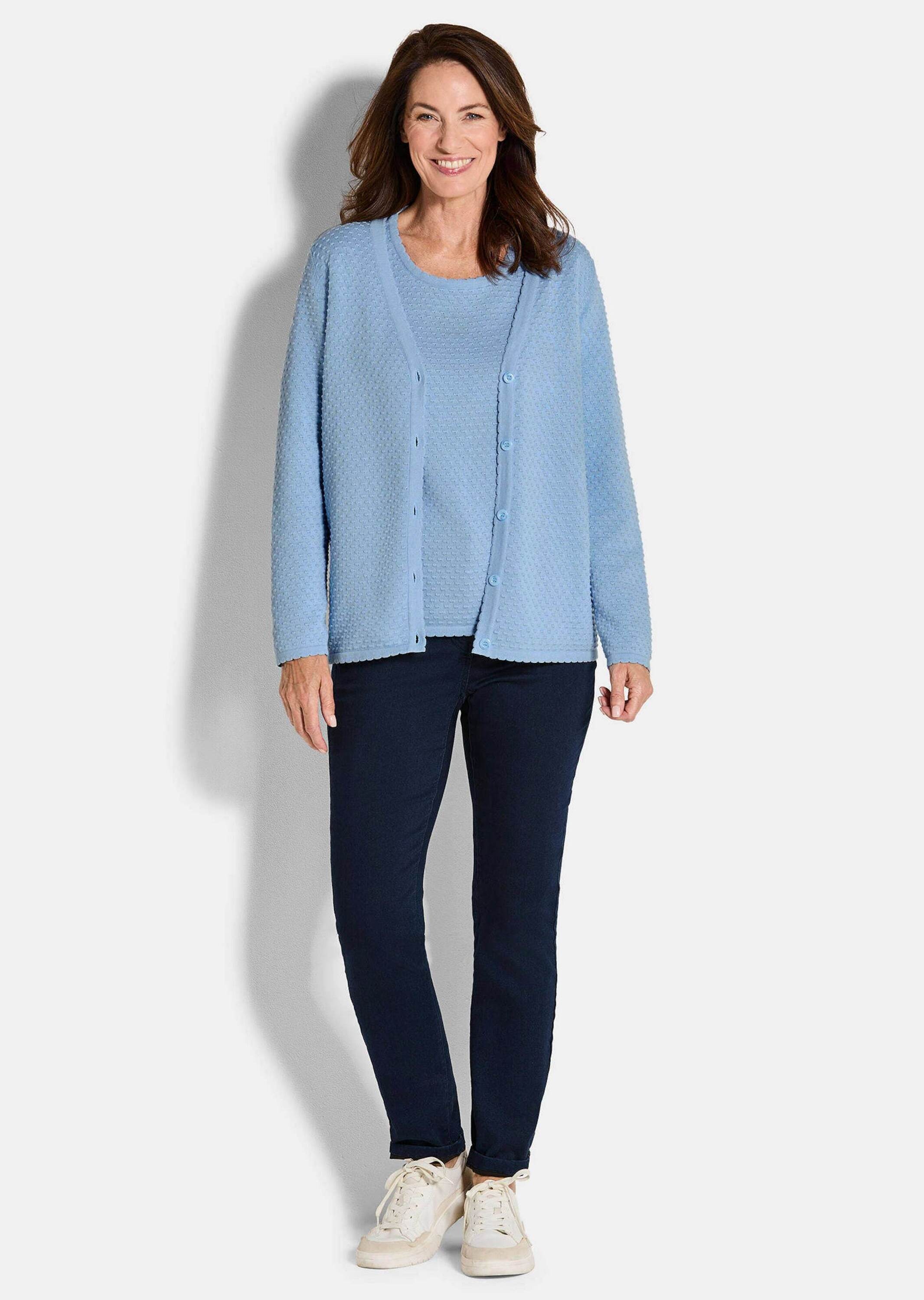 GOLDNER Strickjacke "Kurzgröße Baumwoll-Feinstrickjacke, Langarm" günstig online kaufen