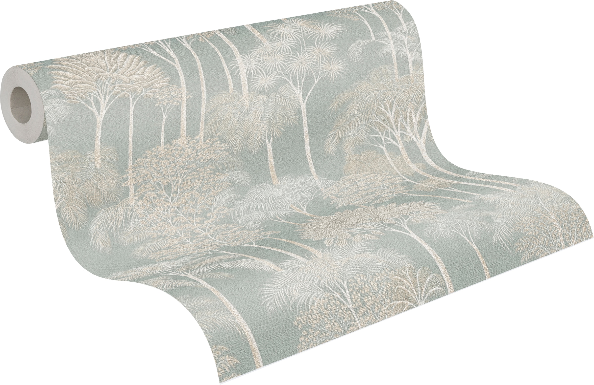 A.S. Création Vliestapete »Cuba II Golden Forest« Retro | floral | tropisch leicht strukturiert Dezentes Waldmotiv mit stilisierten Bäumen und sanfter Tiefe