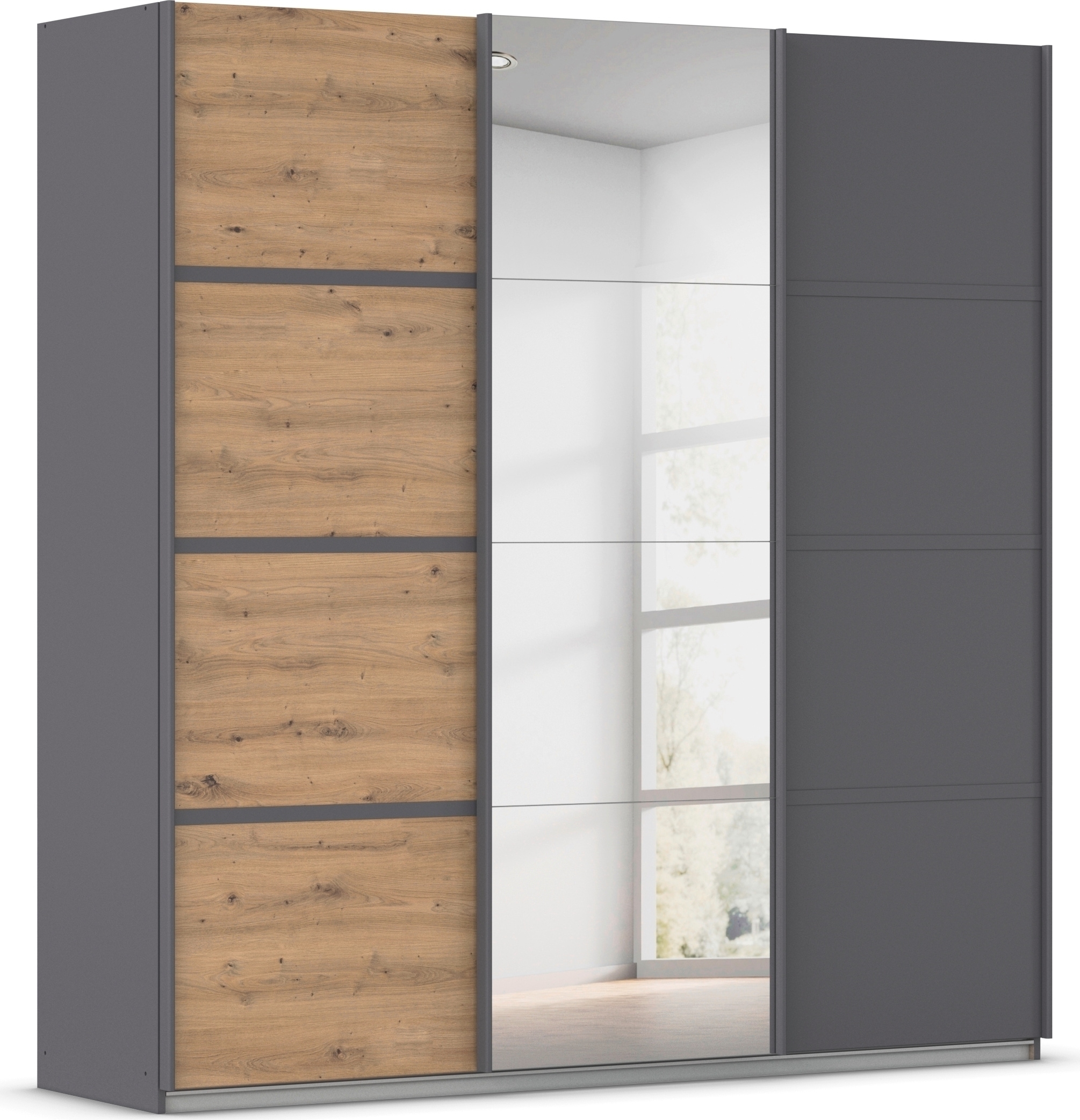 OTTO home Kleiderschrank "Mehrzweckschrank Aktenschrank Möbel Mietswohnung Schlafzimmer AVOLA" 3 verschiedene Ausstattungen BASIC/CLASSIC/PREMIUM (inkl. SOFT-CLOSE), mit eleganten Zierleisten in Chrom, Schwarz oder Weiß MADE IN GERMANY
