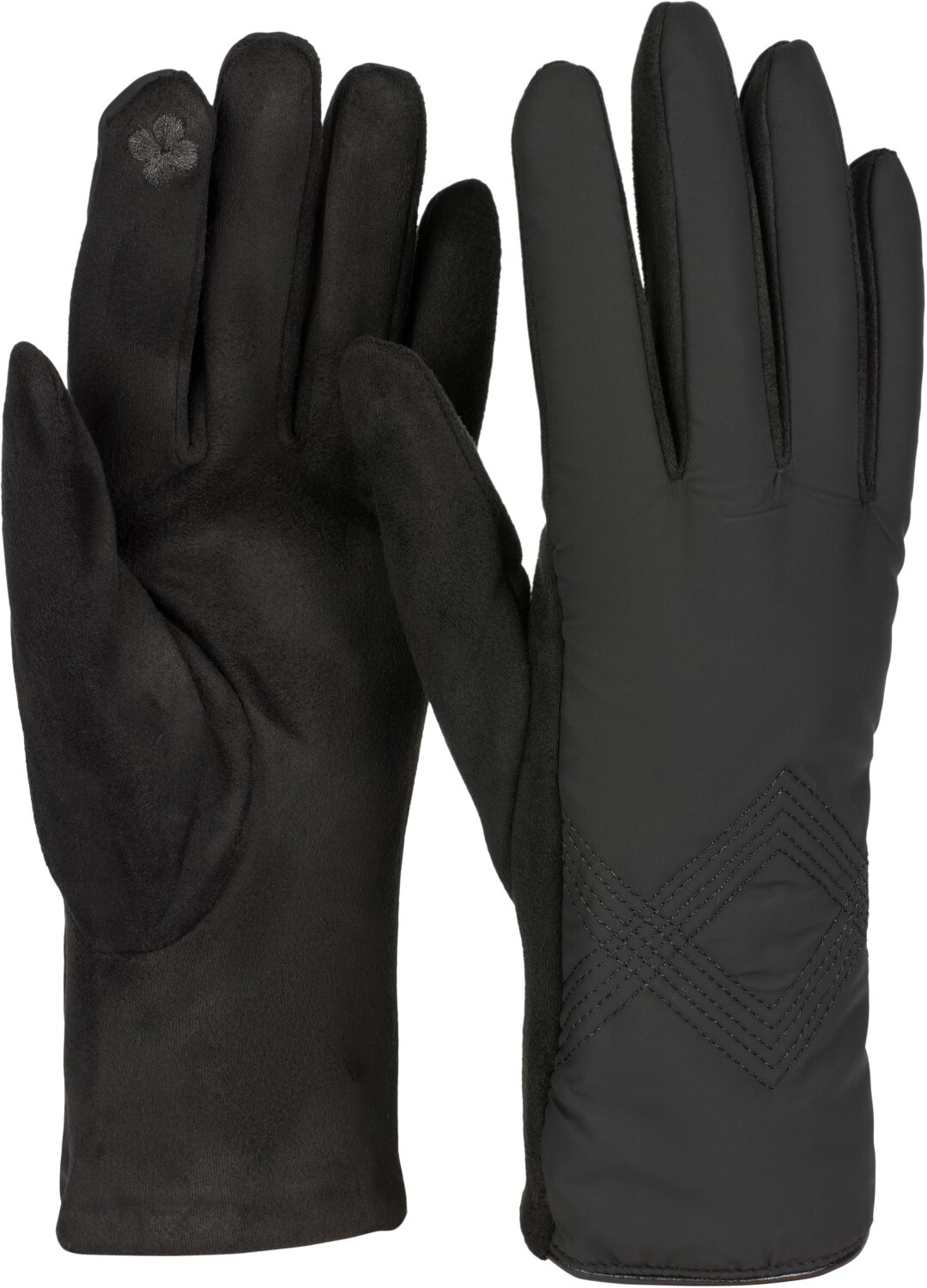 styleBREAKER Fleecehandschuhe "Touchscreen Handschuhe Zick-Zack bestickt" 1 Stk.