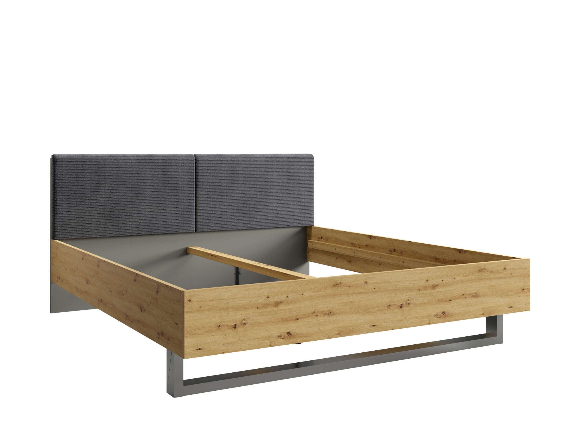 Home affaire Polsterbett »Bett Loreto, Maße: B/T/H 185,5/211/98 cm«, Bett 180x200 cm mit gepolstertem Kopfteil