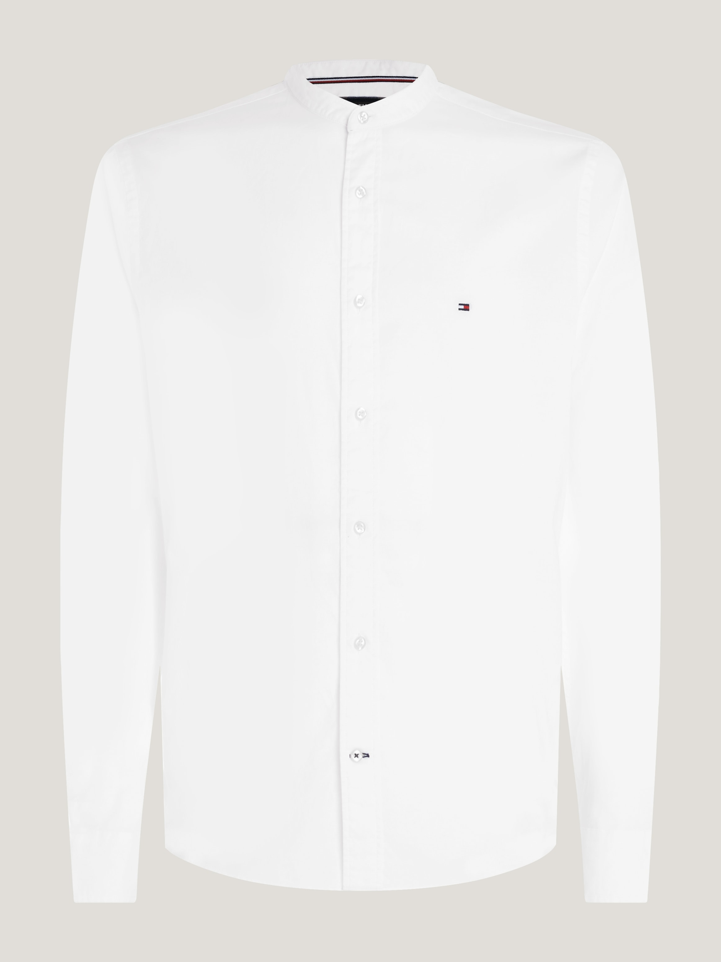 Tommy Hilfiger Langarmhemd »NATURAL SOFT SOLID MAO RF SHIRT«, mit Tommy Hilfiger Markenstreifen innen am Ärmelschlitz