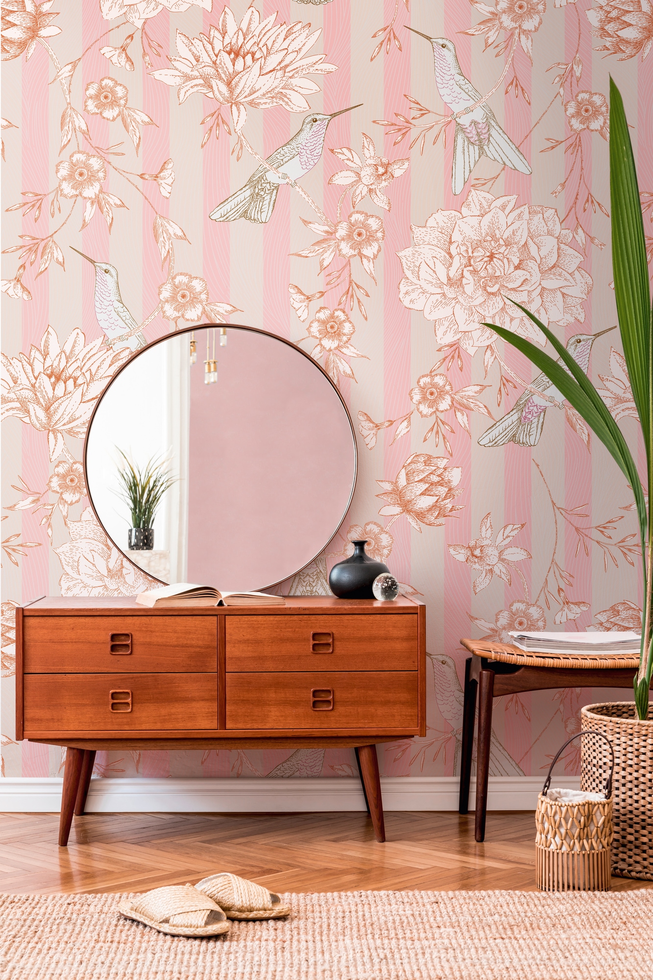 living walls "Fototapete Landhaus" matt glatt Grafische Tapete Floral