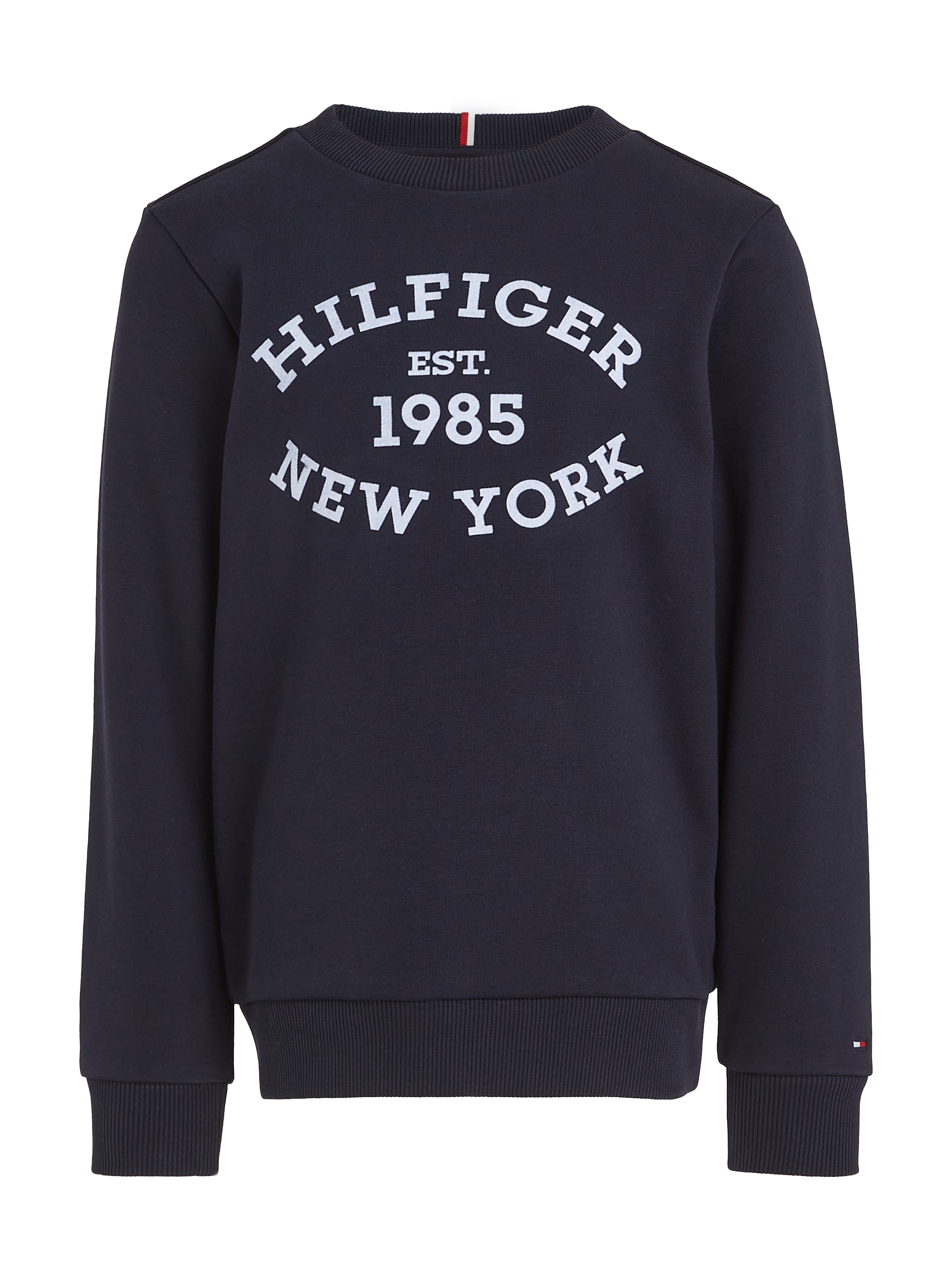 Tommy Hilfiger Sweatshirt »MONOTYPE FLOCK REG SWEATSHIRT«, mit Frontprint; Rundhals, Langarm