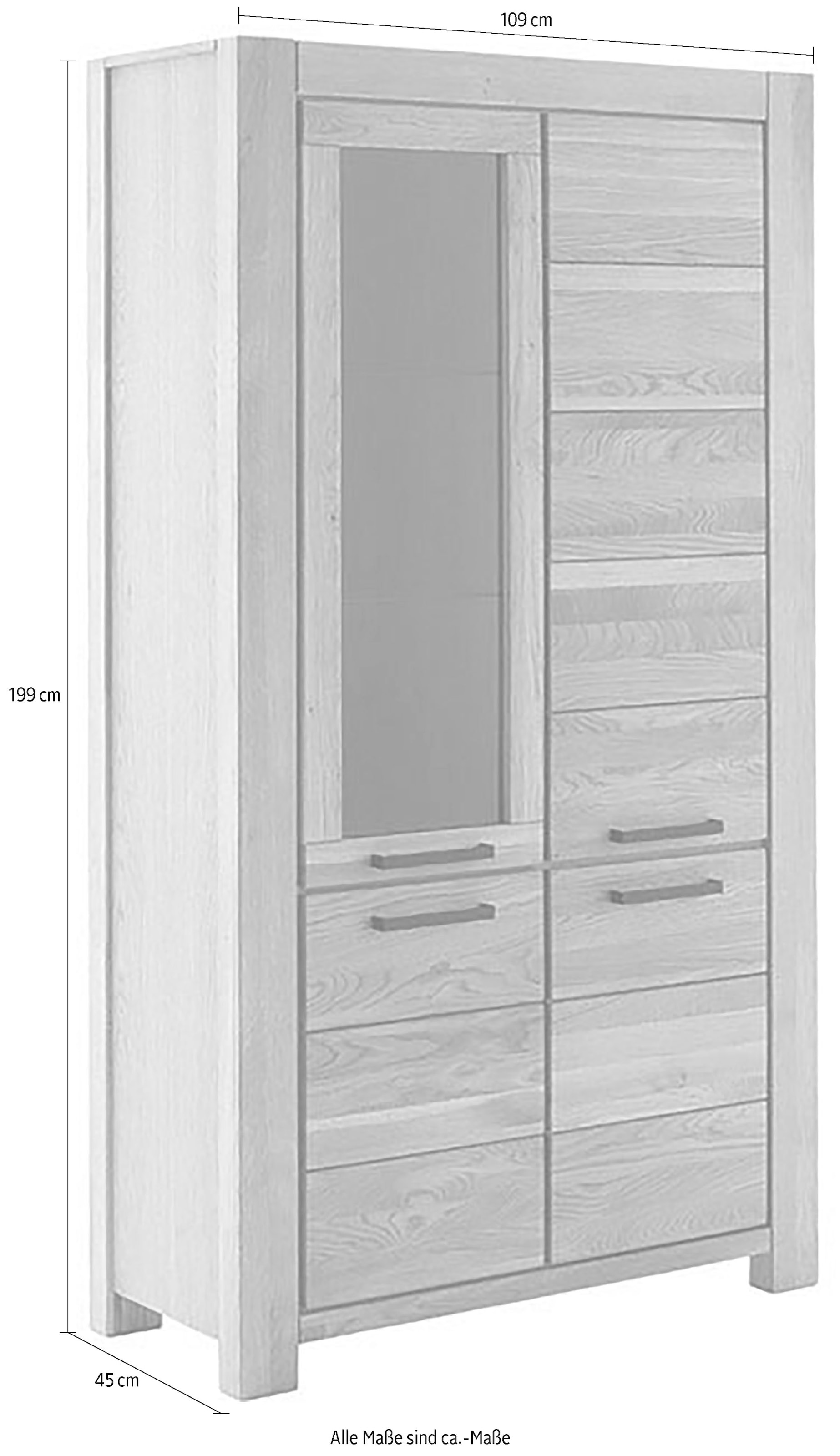 MCA living Vitrine »SILIAS Vitrine groß«, (1 St.), gedämpfte Türen