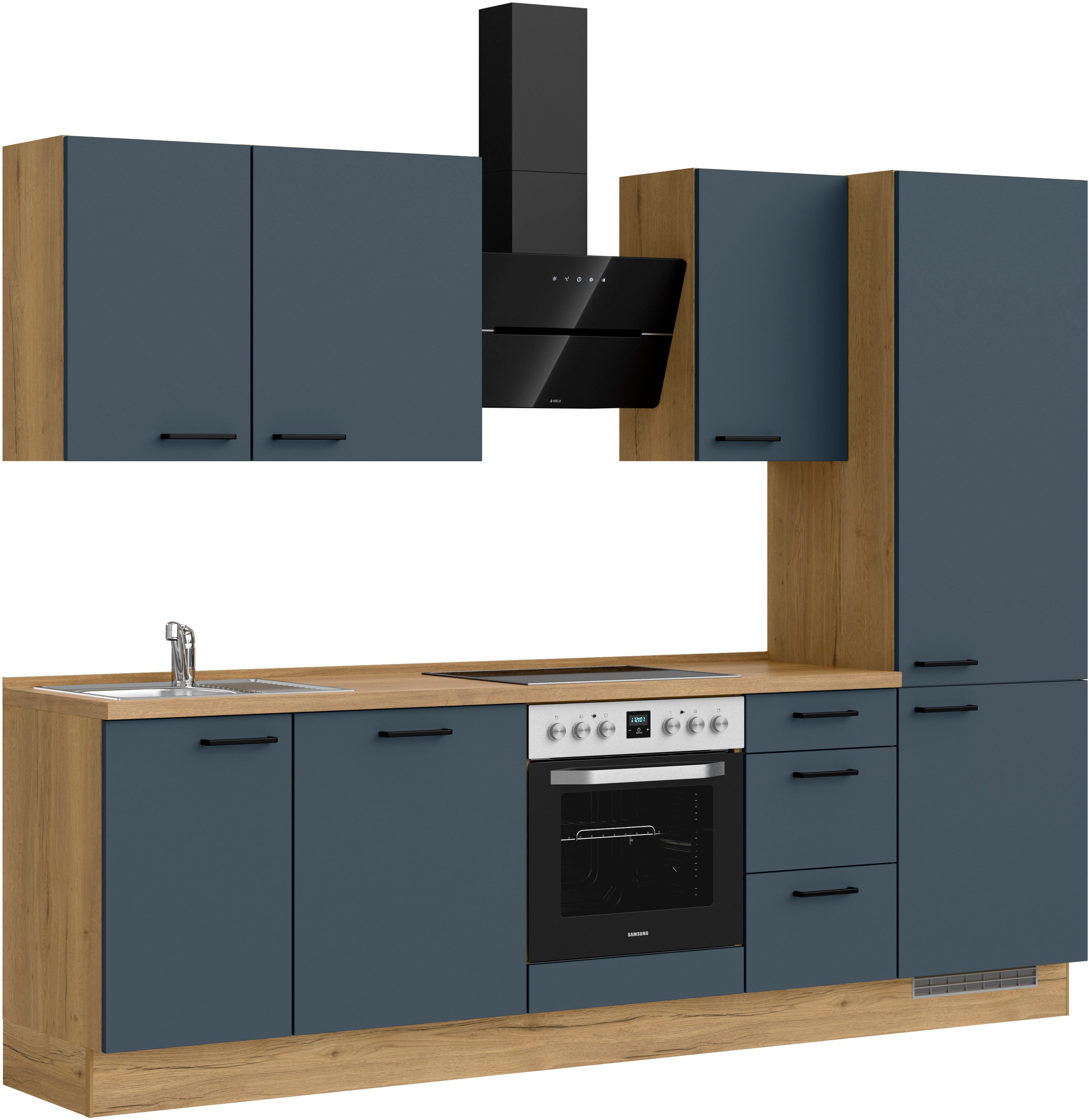 nobilia® Küchenzeile »"Easytouch II"«, vormontiert, Ausrichtung wählbar, Breite 270 cm, wahlw. mit E-Geräten