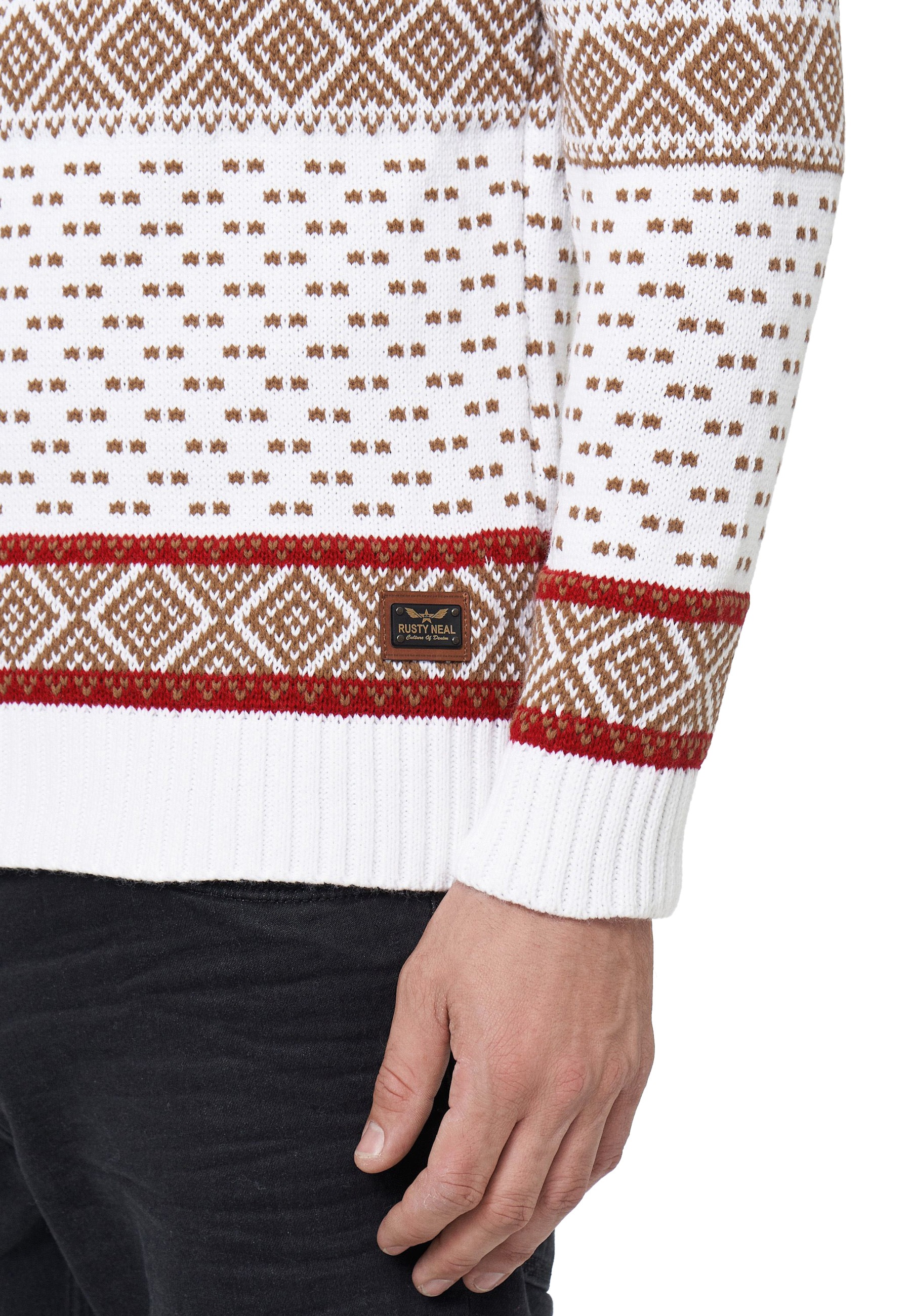 Rusty Neal Strickpullover, mit winterlichem Muster