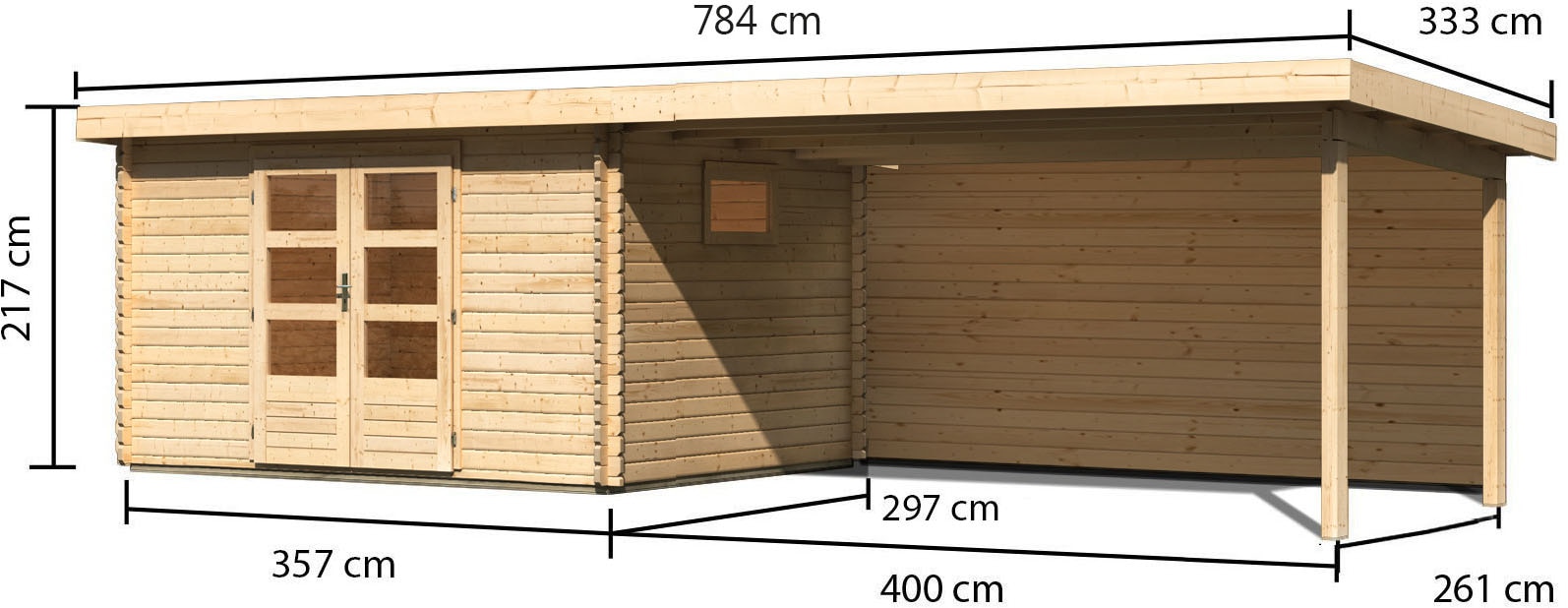 Karibu Gartenhaus »Trittau 4« aus hochwertiger nordischer Fichte