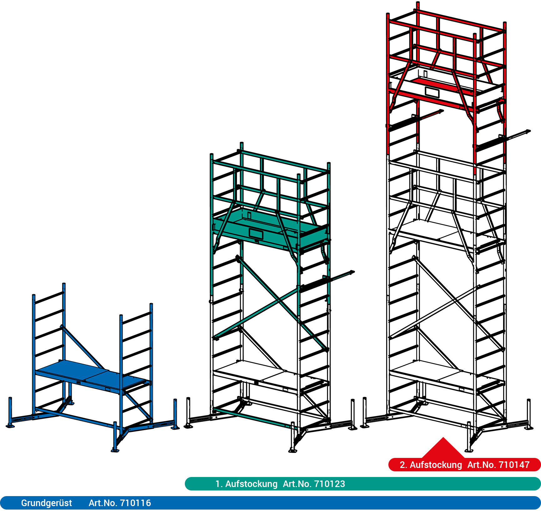 KRAUSE Arbeitsgerüst »ClimTec System 2. Aufstockung«, nur in Verbindung mit ClimTec System Grundgerüst + 1. Aufstockung