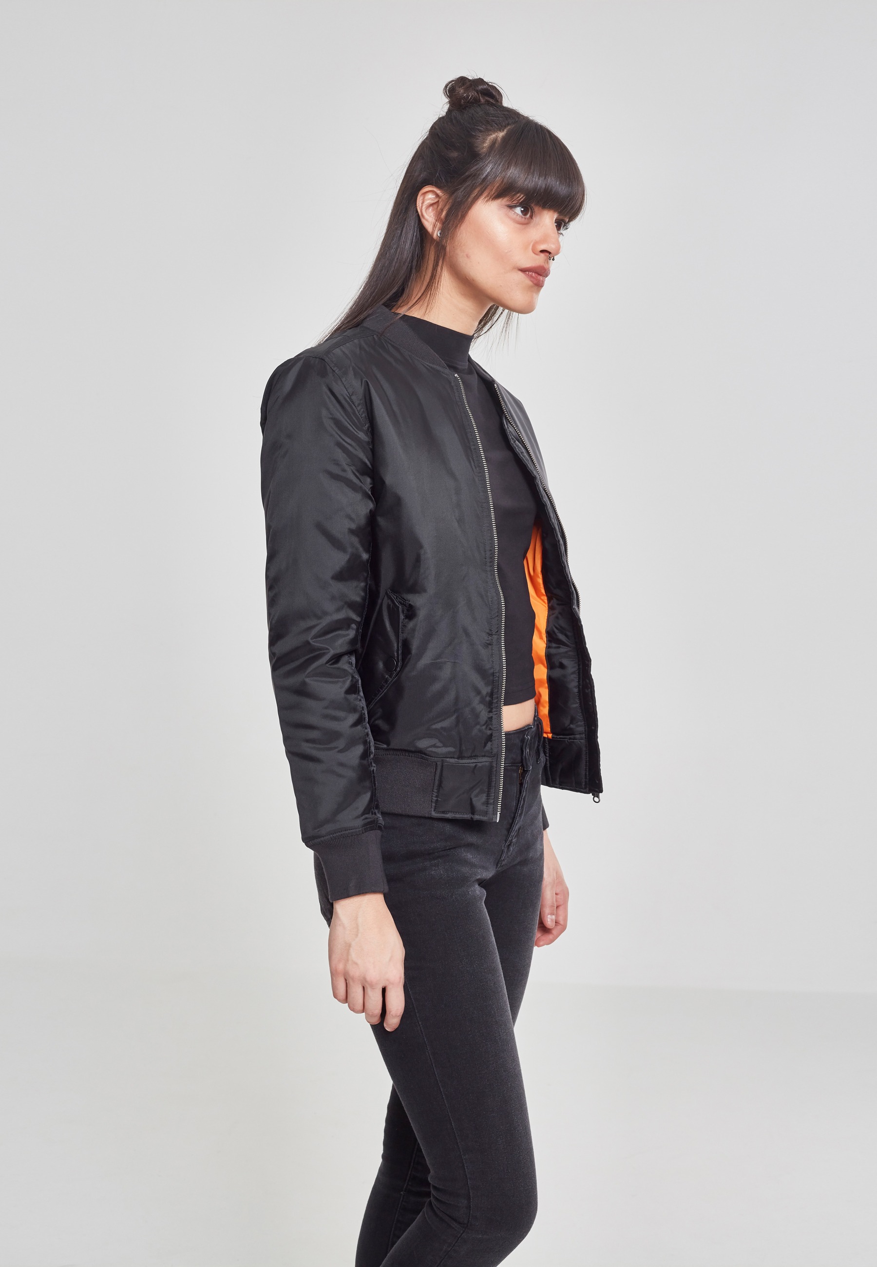 URBAN CLASSICS Allwetterjacke »Urban Classics Damen Ladies Basic Bomber Jacket« 1 Stk. tlg. ohne Kapuze