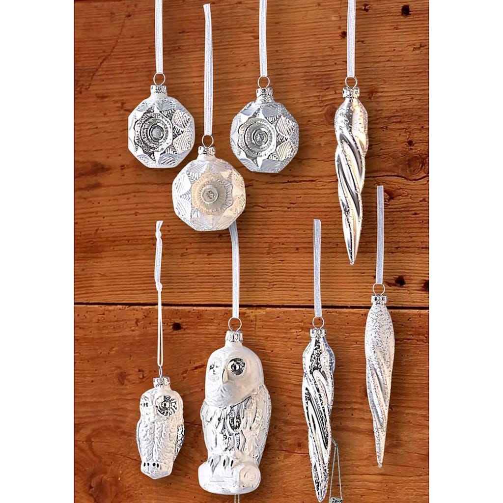 Thüringer Glasdesign Christbaumschmuck »Eisprinzessin, Weihnachtsdeko, Christbaumschmuck«, (Set, 6 tlg.)