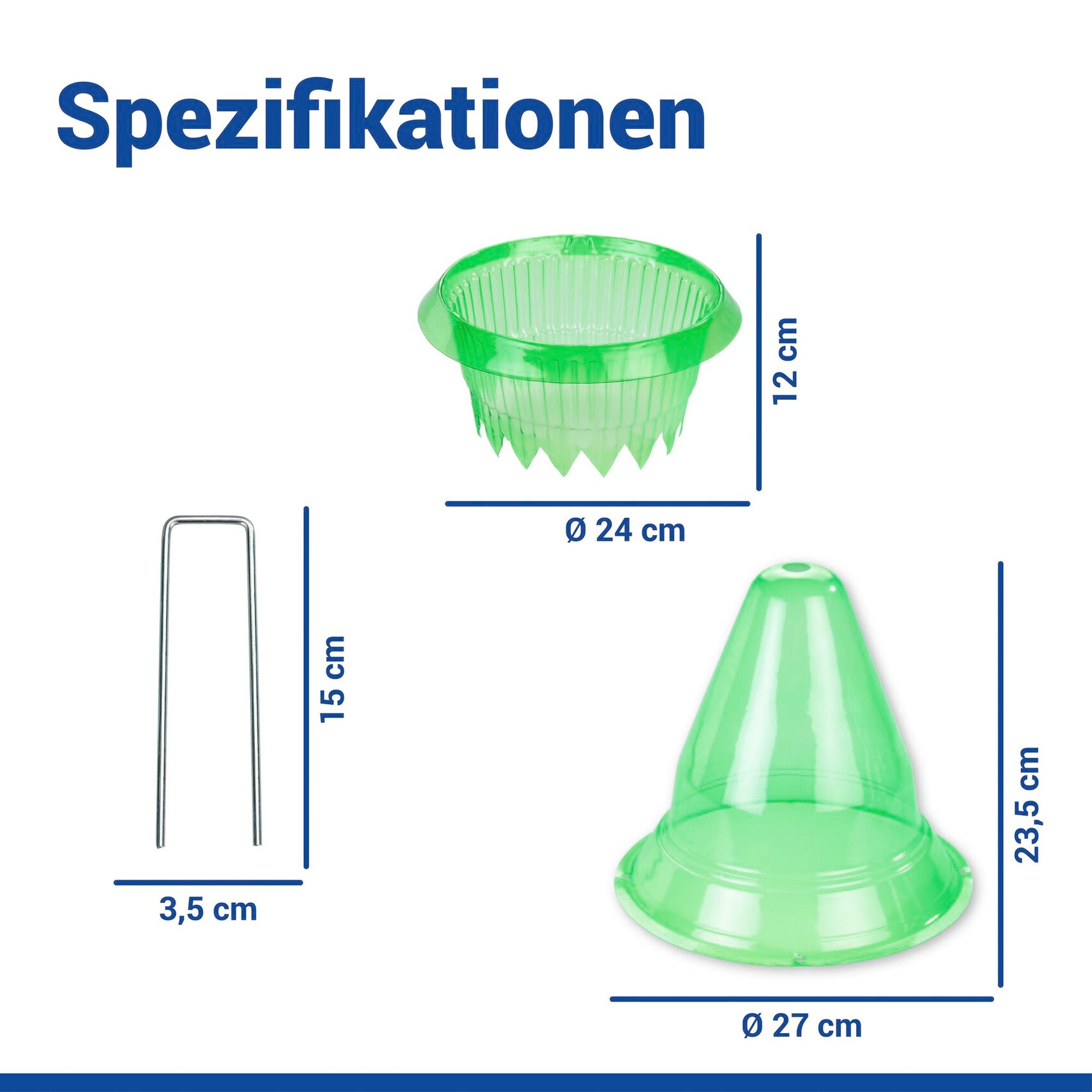 Maximex Pflanzenschutzdach »3 Stück Pflanzendom 3in1« Anzuchtglocke, Schneckenabwehr & Bewässerungsring, für Beet & Hochbeet