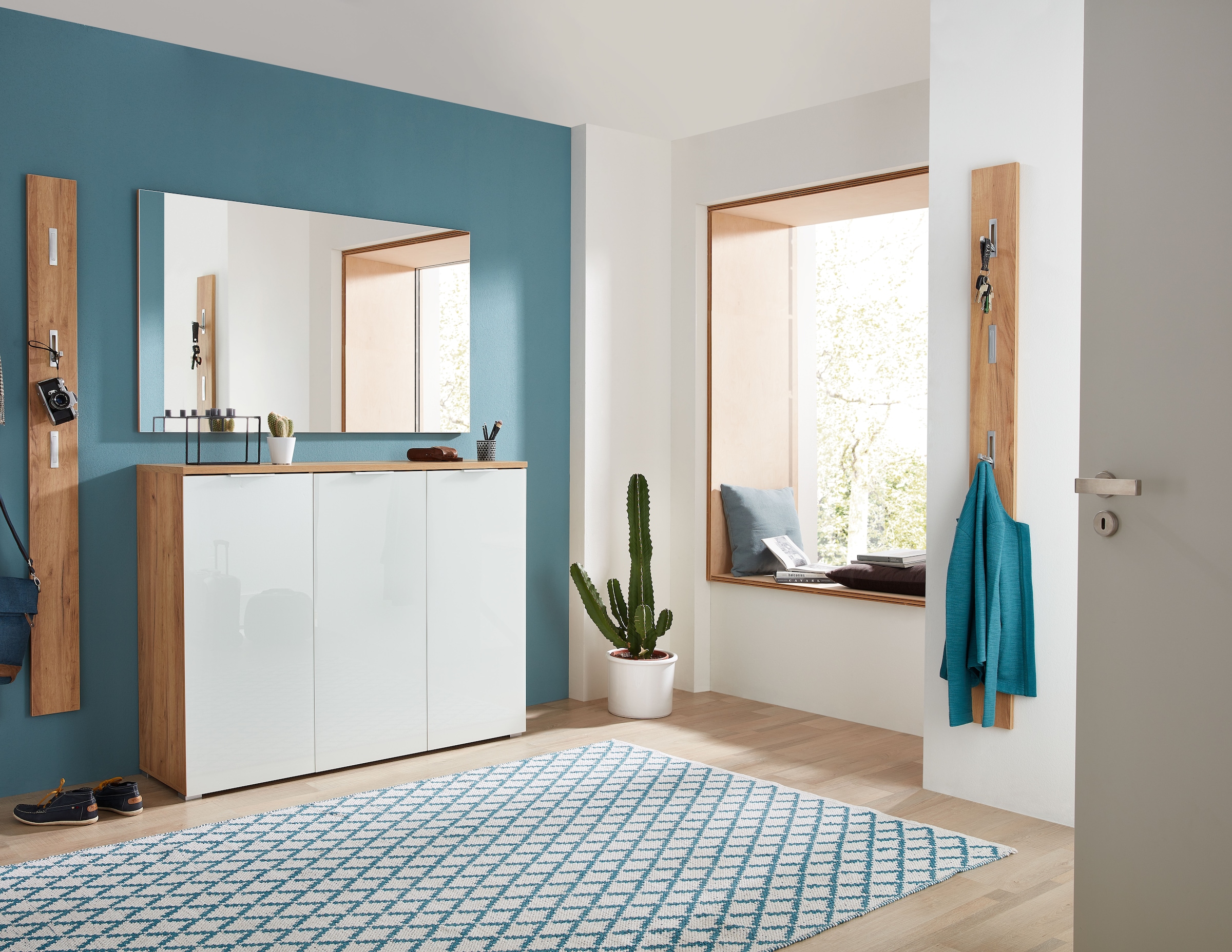 GERMANIA Schuhschrank »GW-Telde«, mit weißen Glas-Fronten