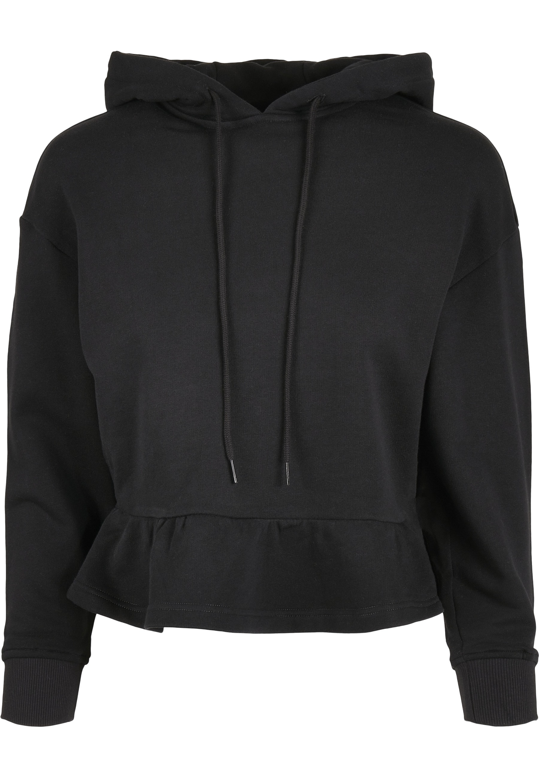 URBAN CLASSICS Rundhalspullover "Urban Classics Damen Ladies Organic Volants Hoody" 1 Stk.
