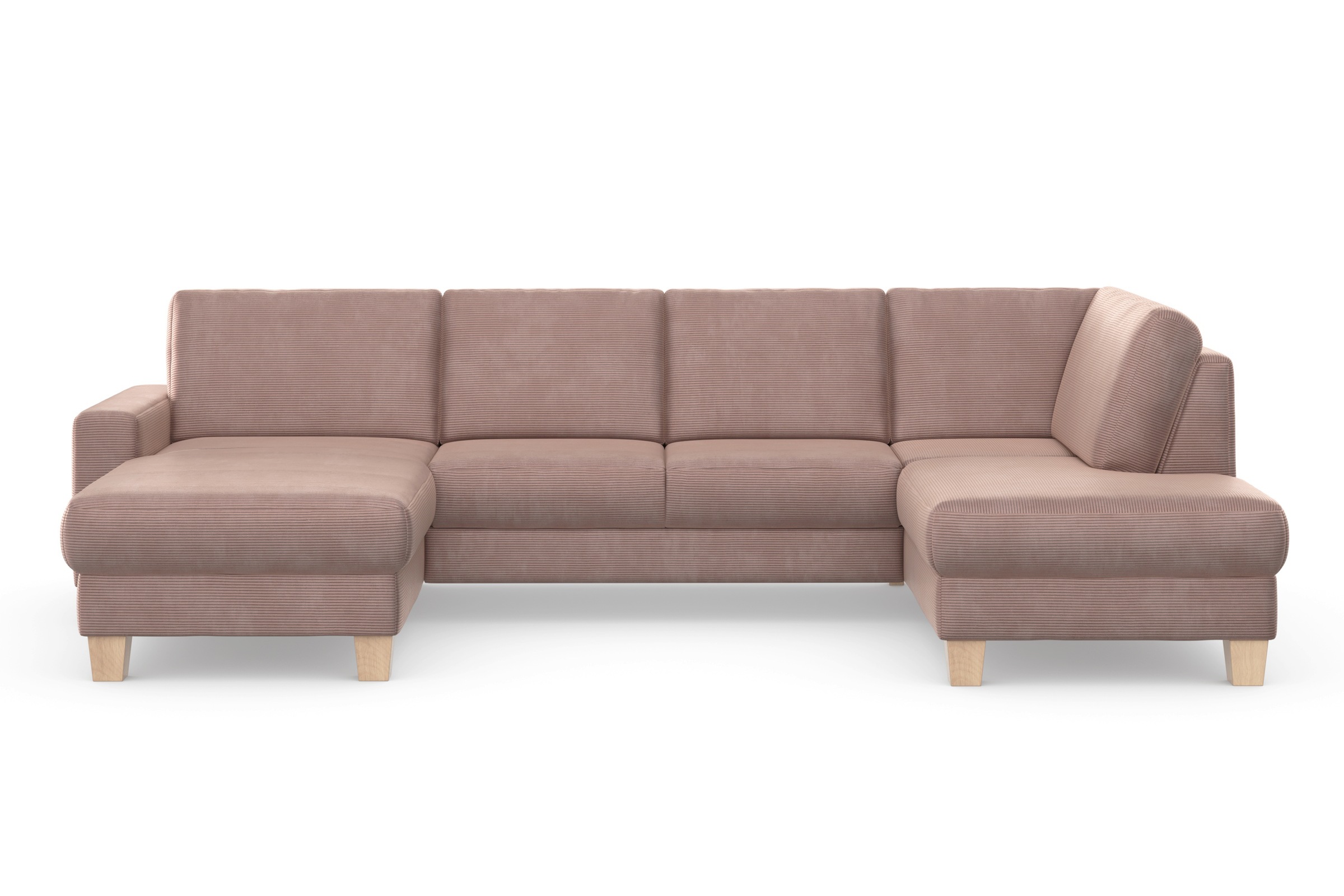 Home affaire Wohnlandschaft »Summer U-Form«, mit oder ohne Bettfunktion und Bettkasten, Cord-Bezug