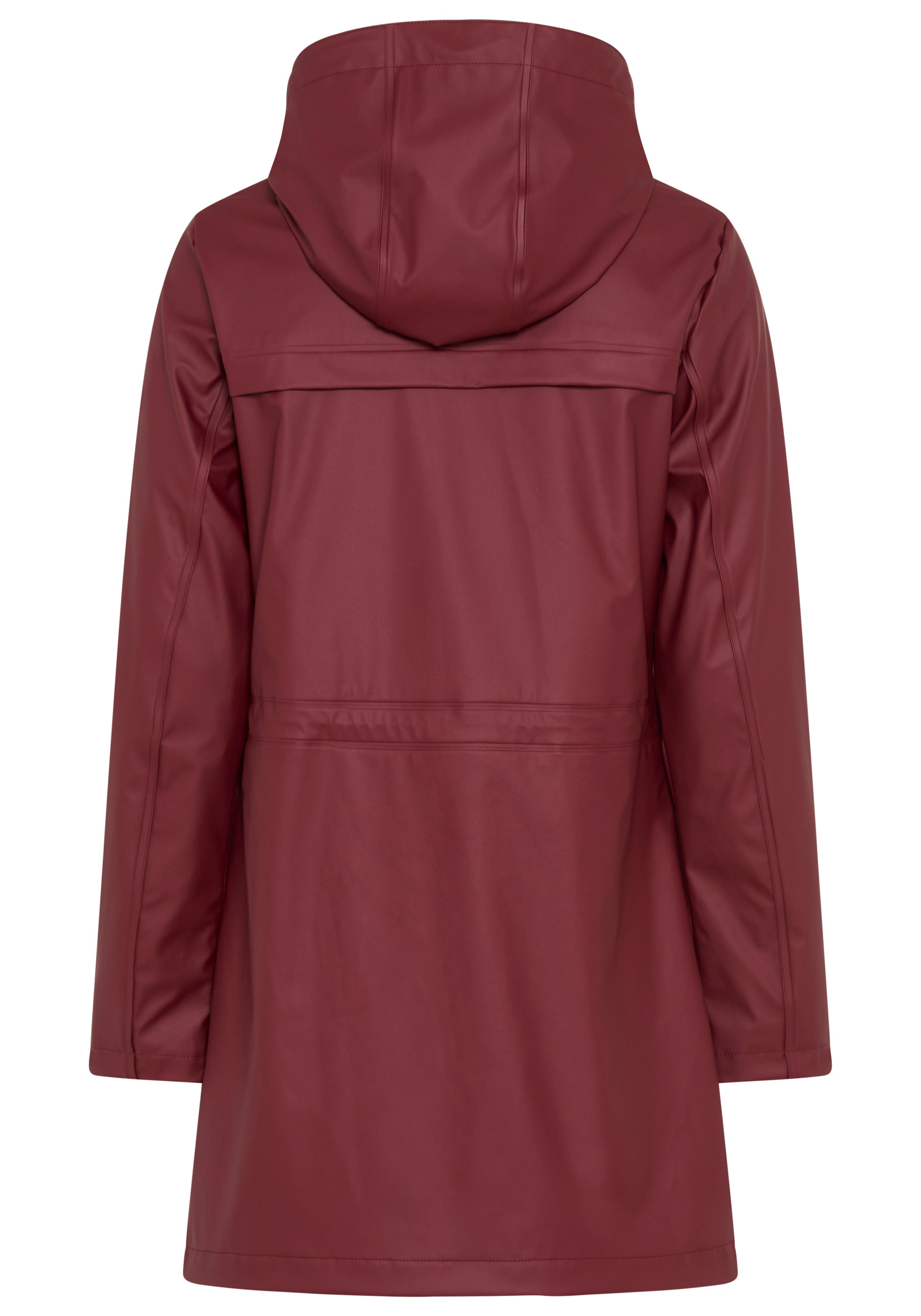 Polarino Regenjacke mit Kapuze mit 2-Wege-Reißverschluss, po-bedeckend, figurumspielend, unifarben