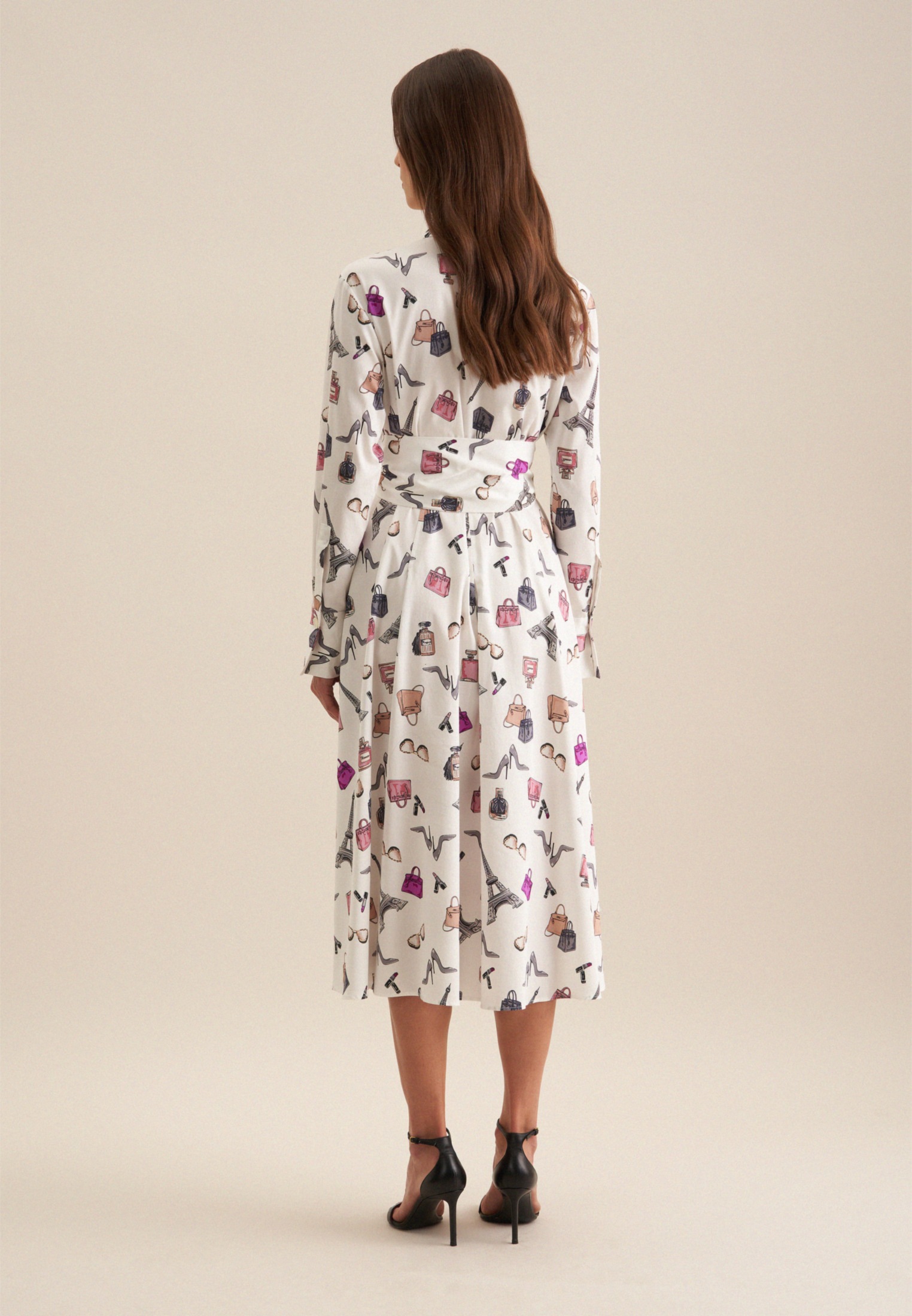seidensticker Sommerkleid "Schwarze Rose", Langarm Kragen Druck günstig online kaufen